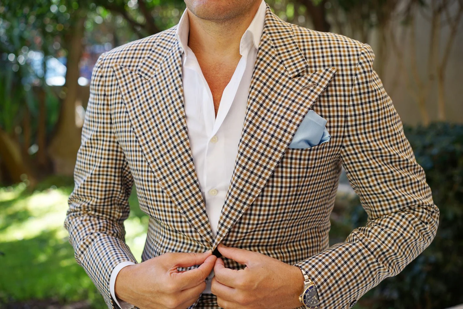 Capri Blue Twill Pocket Square - Image 3