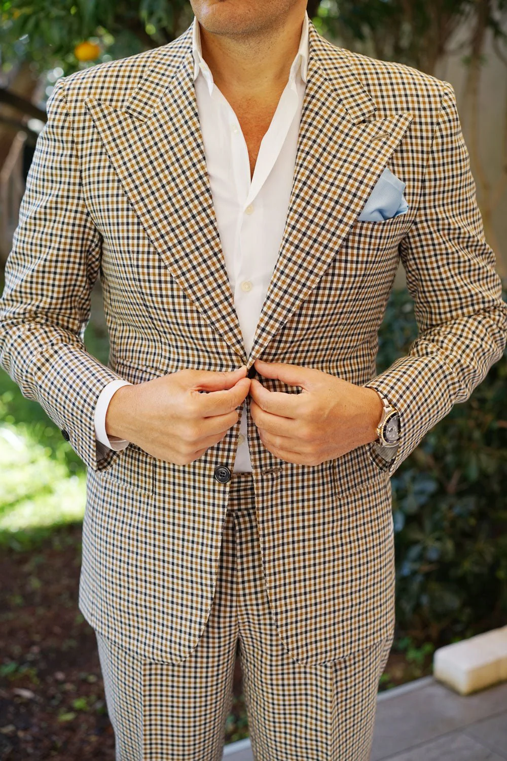 Capri Blue Twill Pocket Square - Image 4
