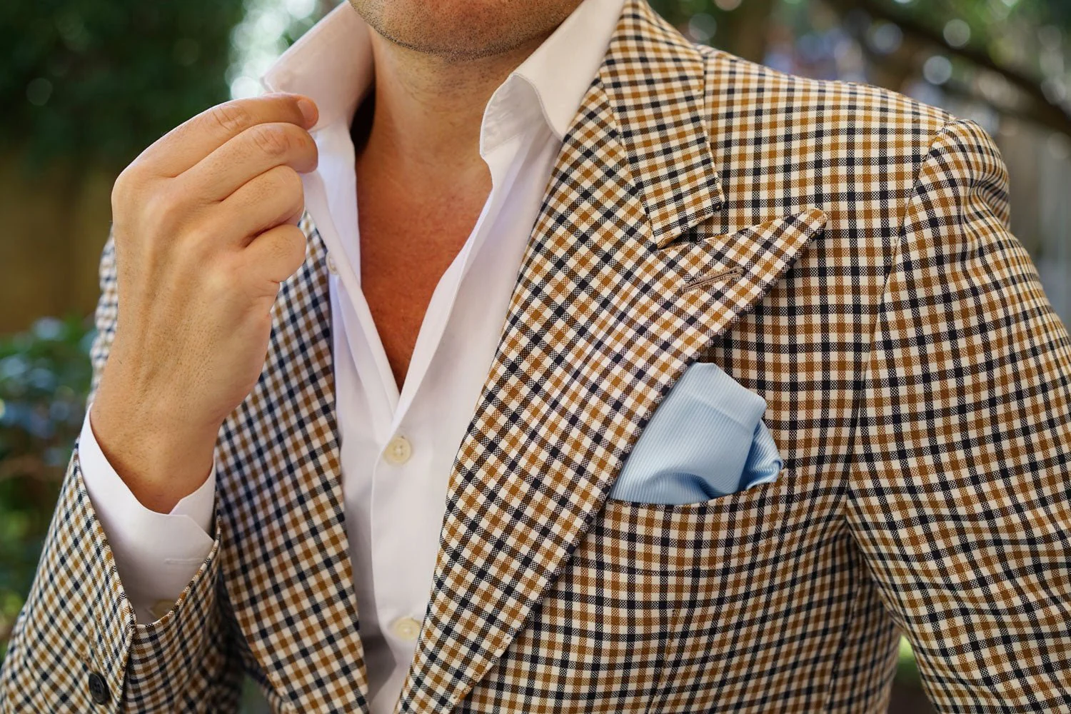 Capri Blue Twill Pocket Square - Image 5