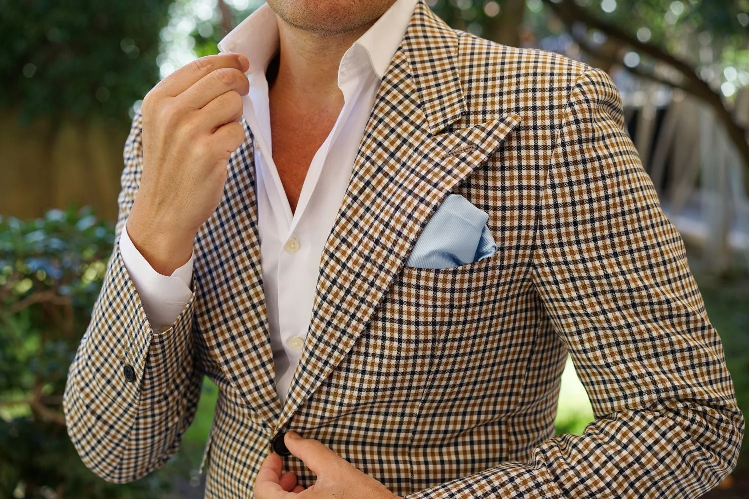 Capri Blue Twill Pocket Square - Image 6
