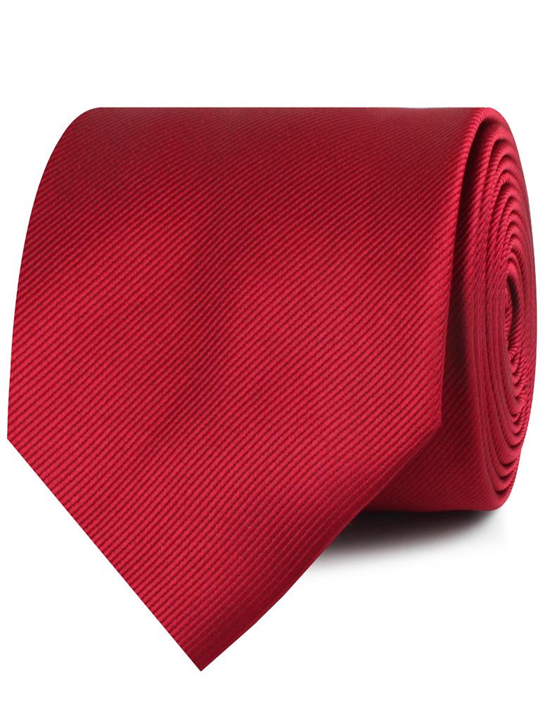 Carmine Red Twill Necktie - Image 2