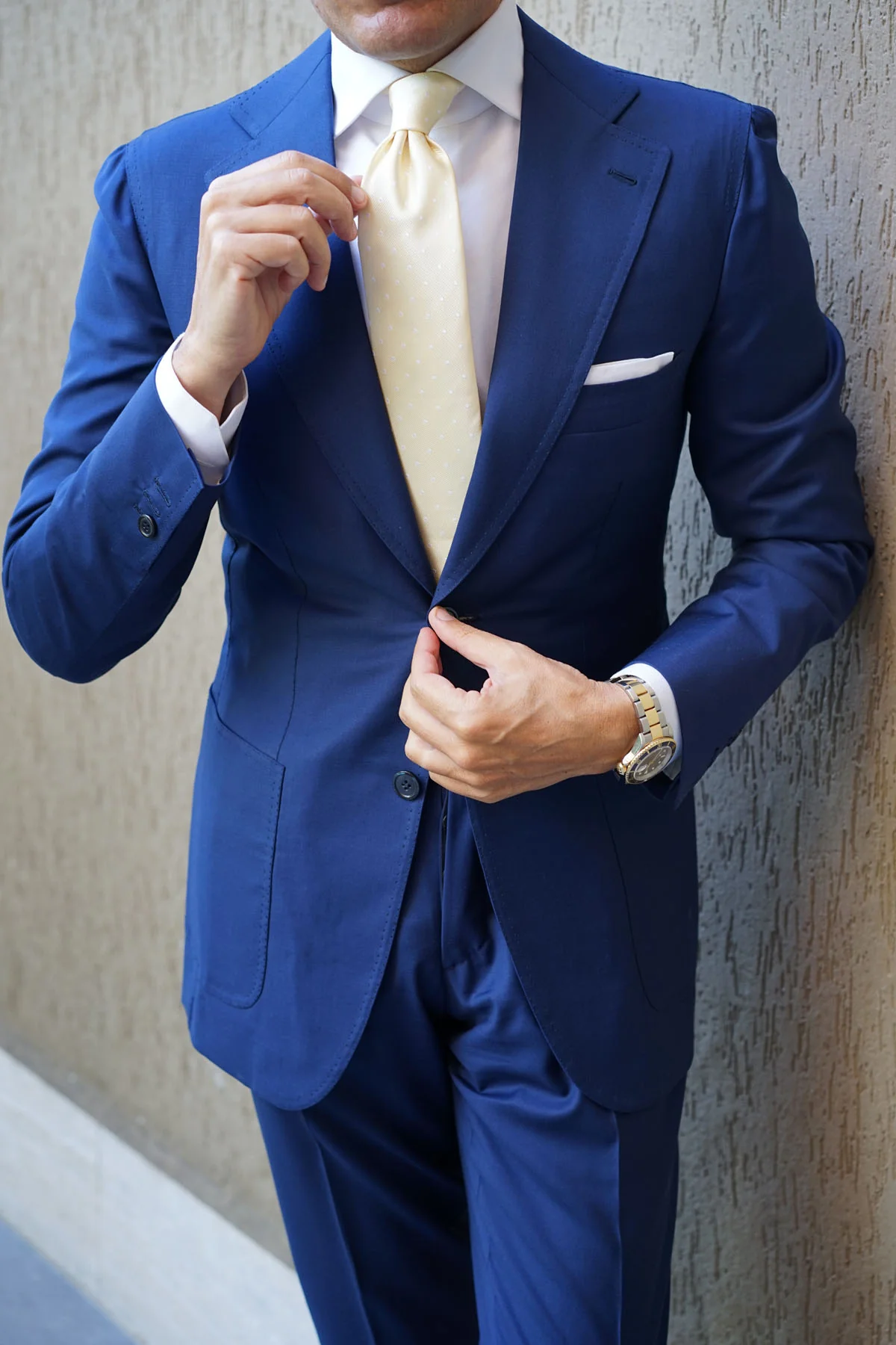 Champagne Polka Dot Necktie - Image 10