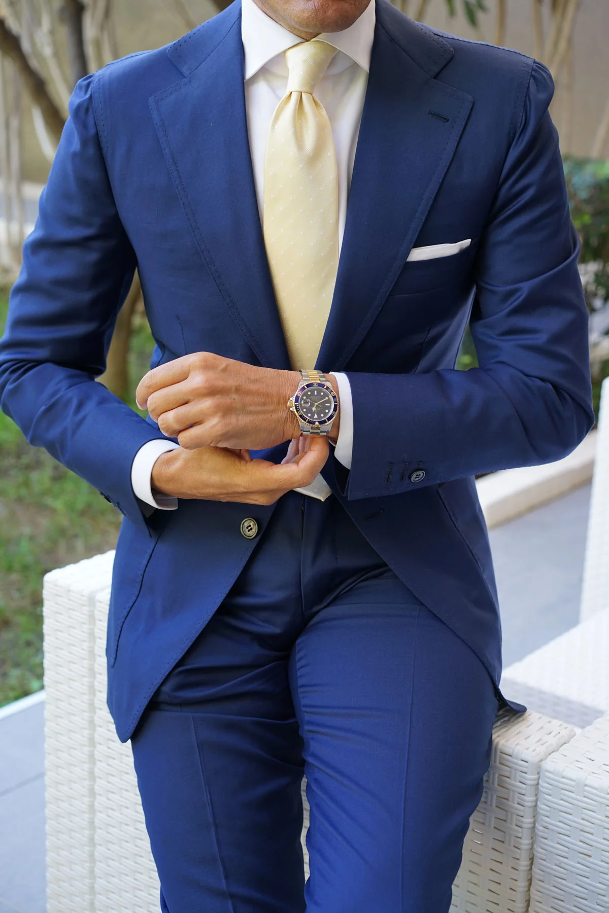 Champagne Polka Dot Necktie - Image 12