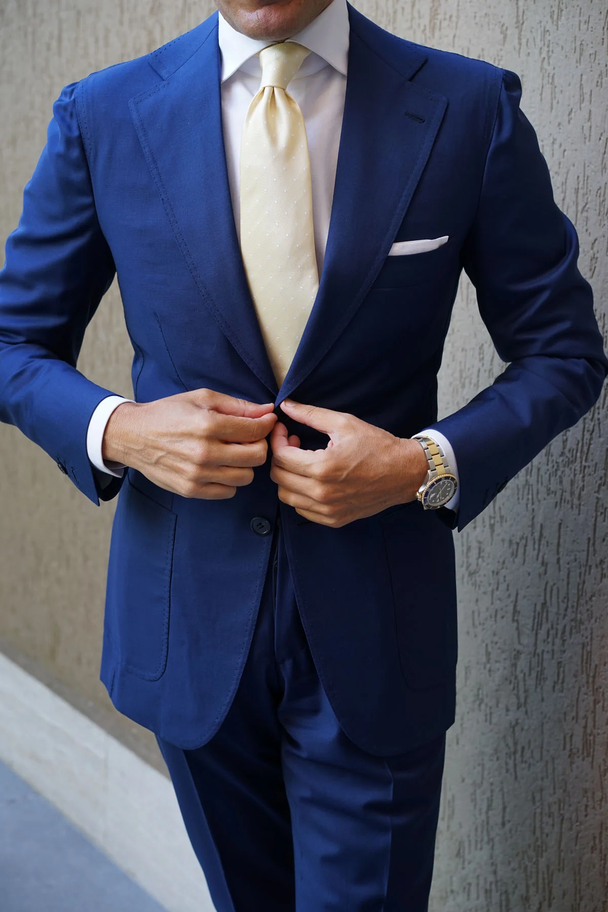 Champagne Polka Dot Necktie - Image 5