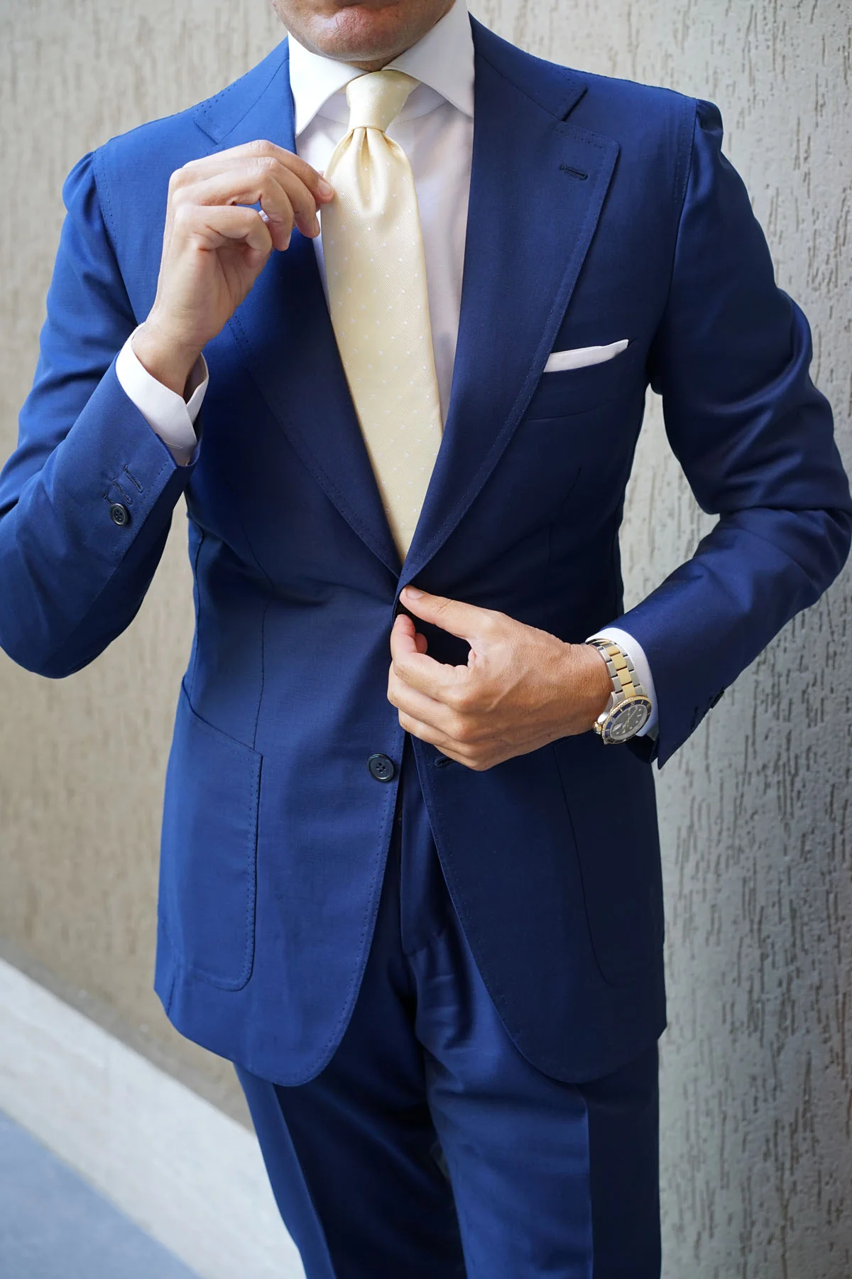 Champagne Polka Dot Necktie - Image 8