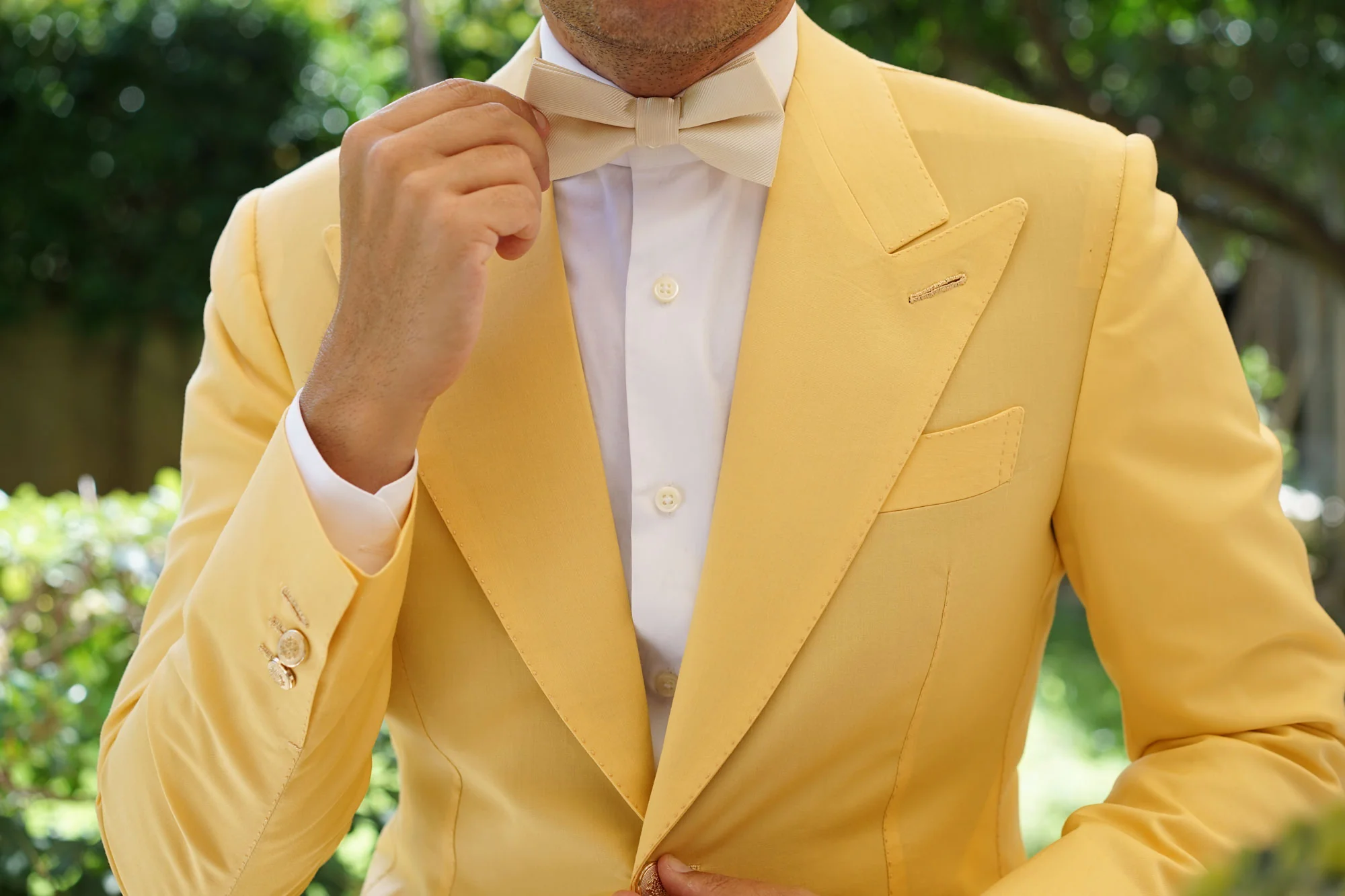 Champagne Twill Bow Tie - Image 8