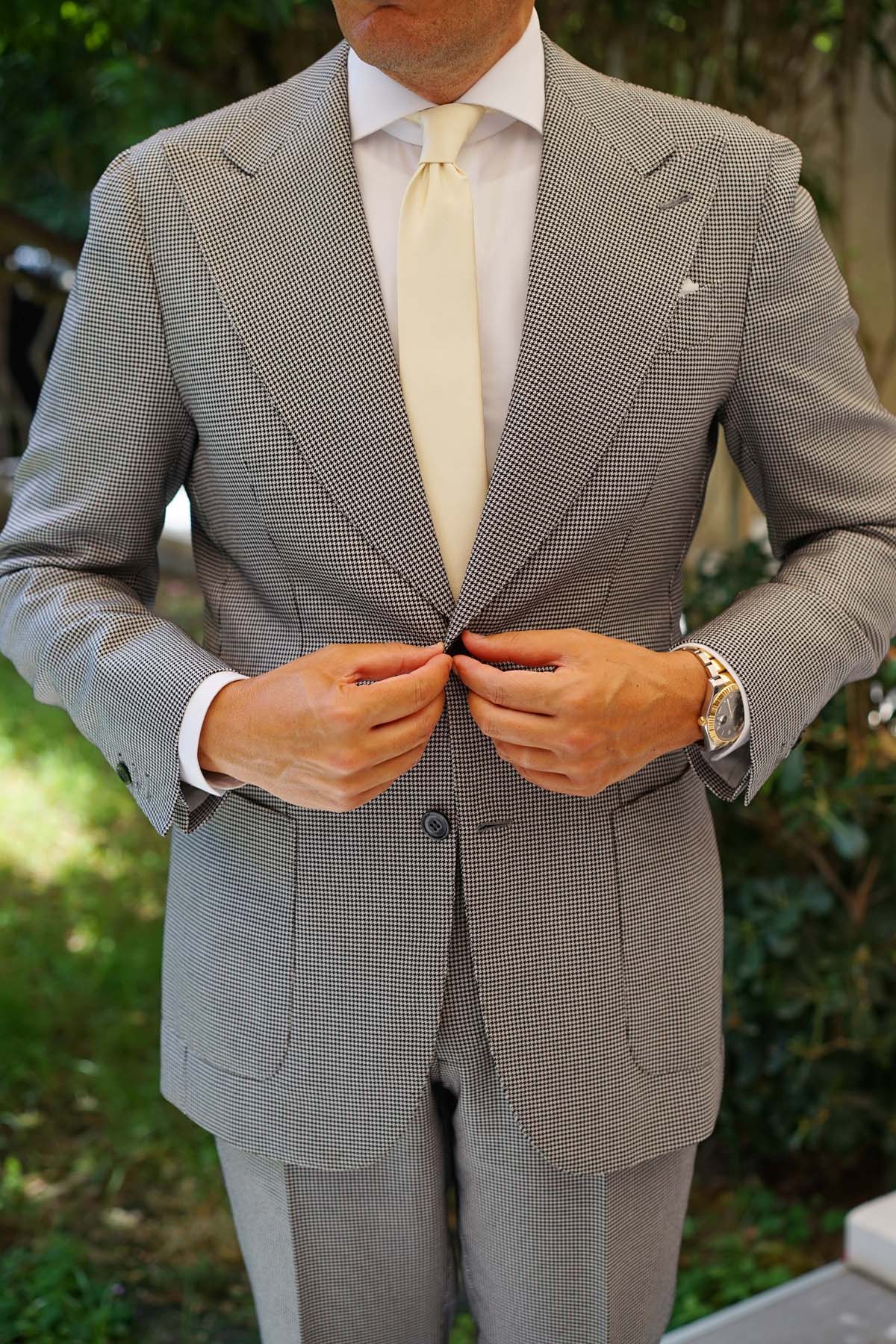 Champagne Twill Skinny Tie - Image 9