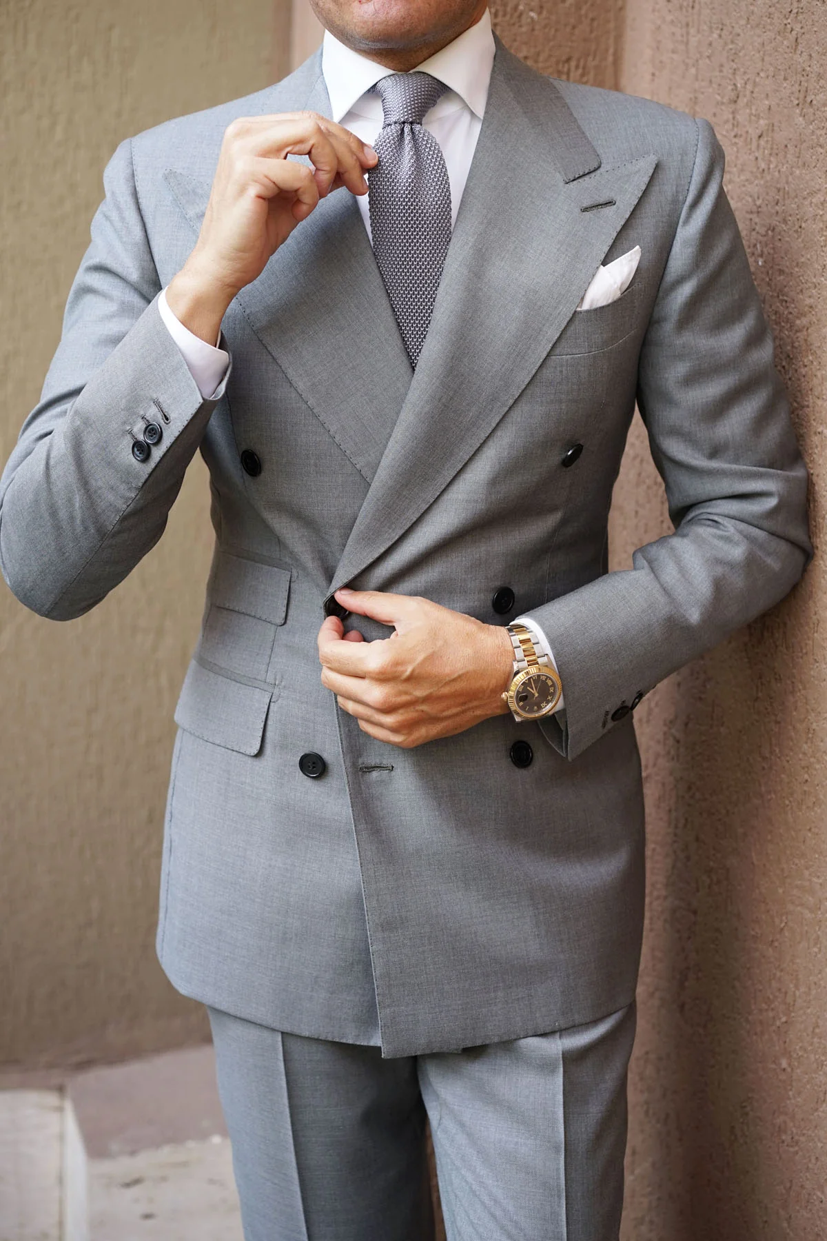 Charcoal Grey Knitted Tie - Image 9