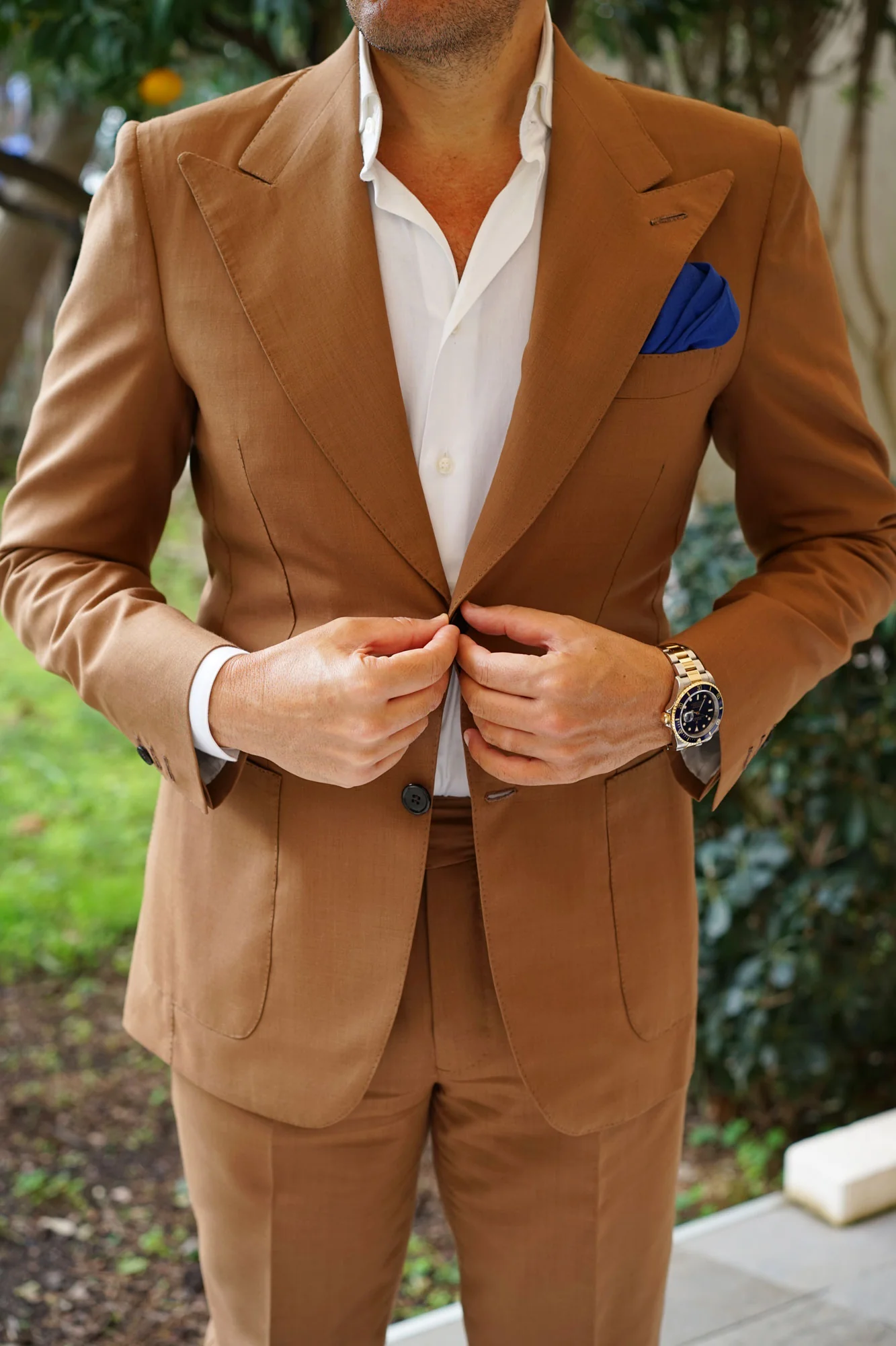 Cobalt Blue Linen Pocket Square - Image 7