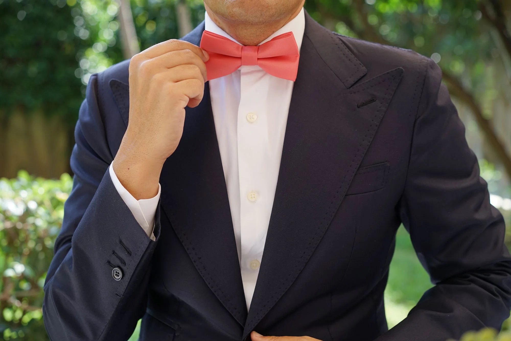 Coral Reef Satin Bow Tie - Image 3