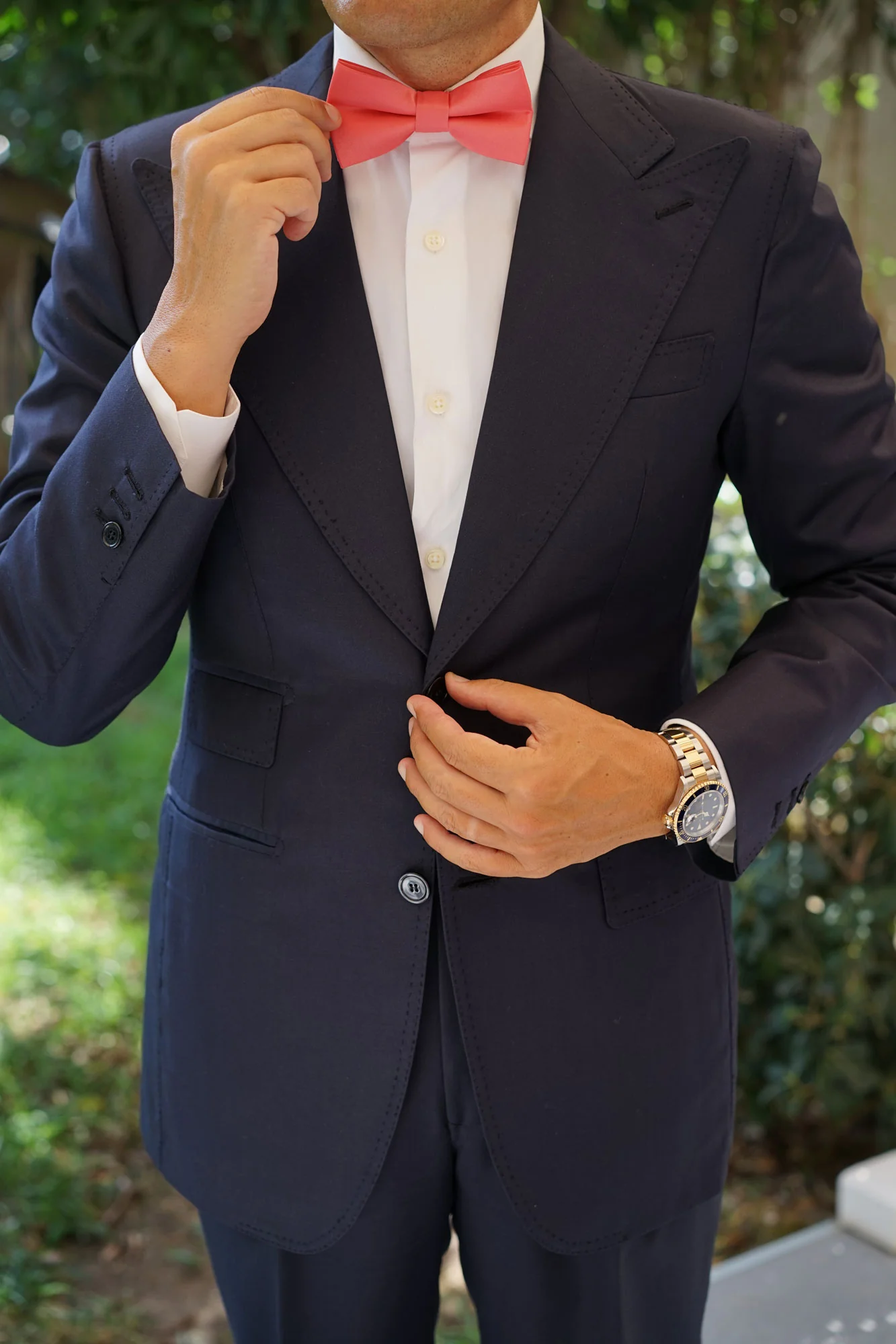 Coral Reef Satin Bow Tie - Image 4