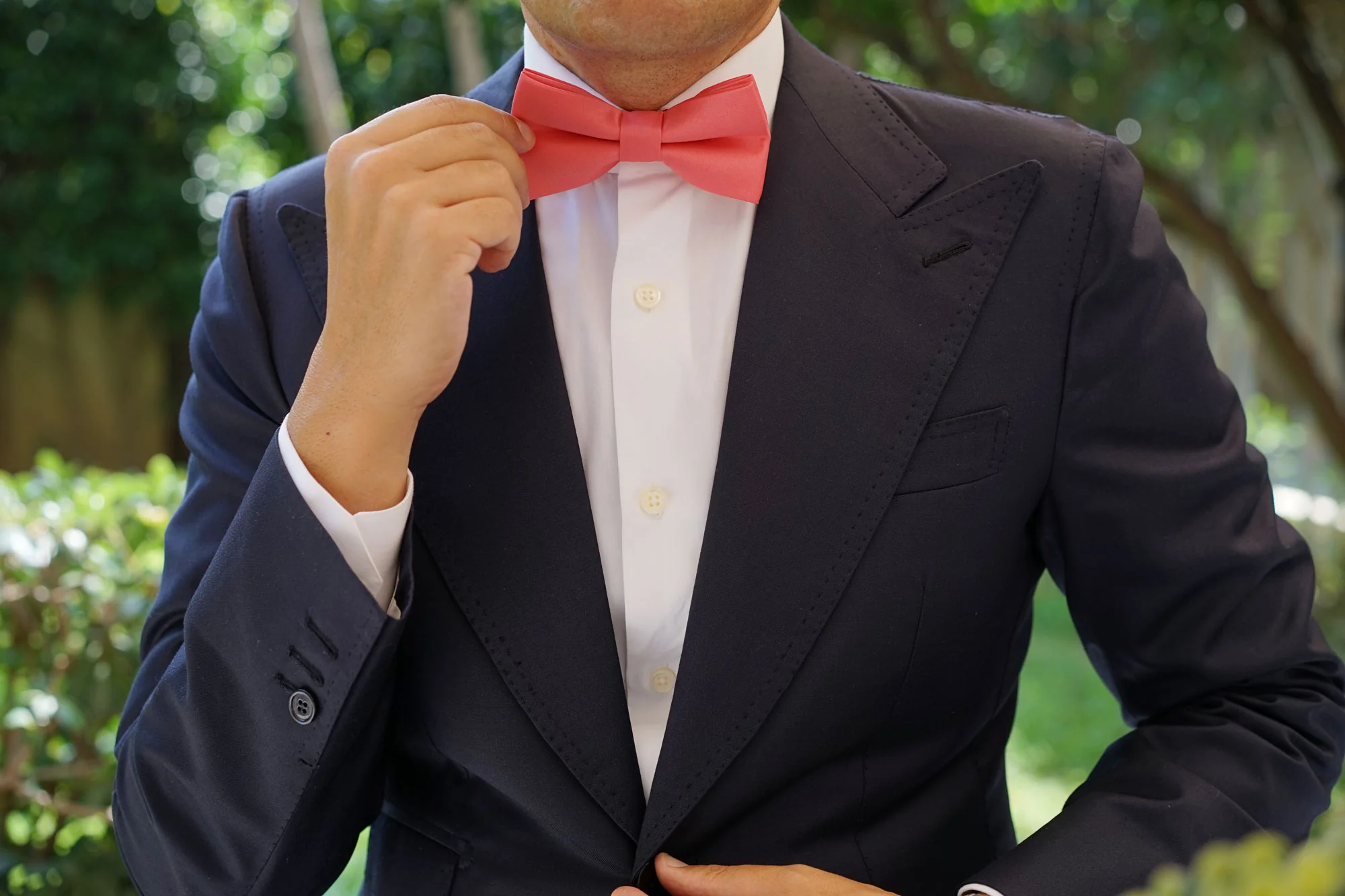 Coral Reef Satin Bow Tie - Image 5