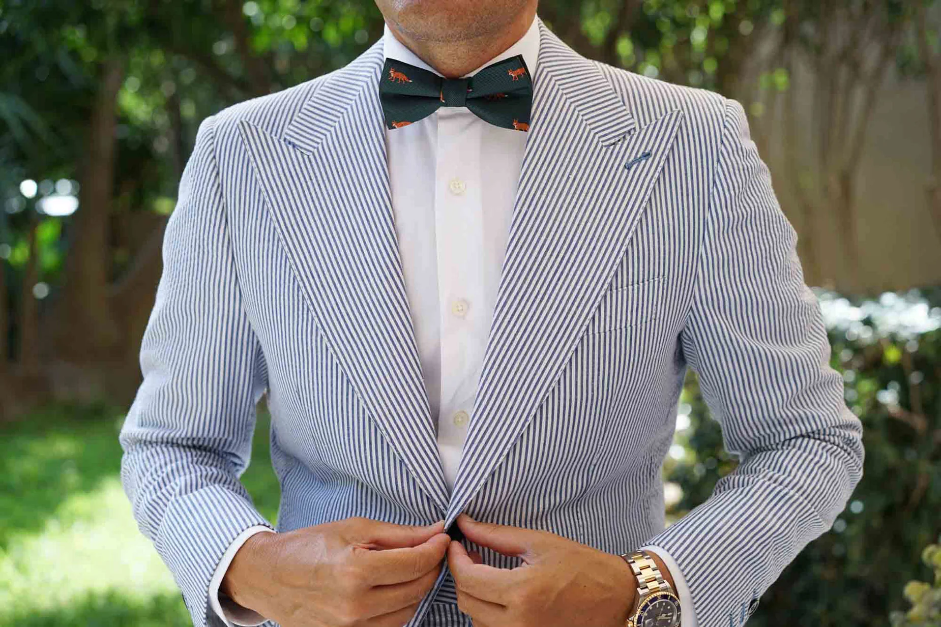 Culpeo Fox Dark Green Bow Tie - Image 3