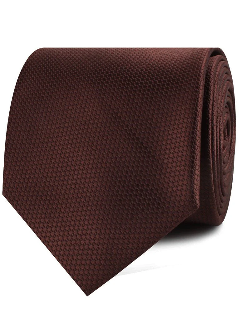 Dark Brown Basket Weave Necktie - Image 2