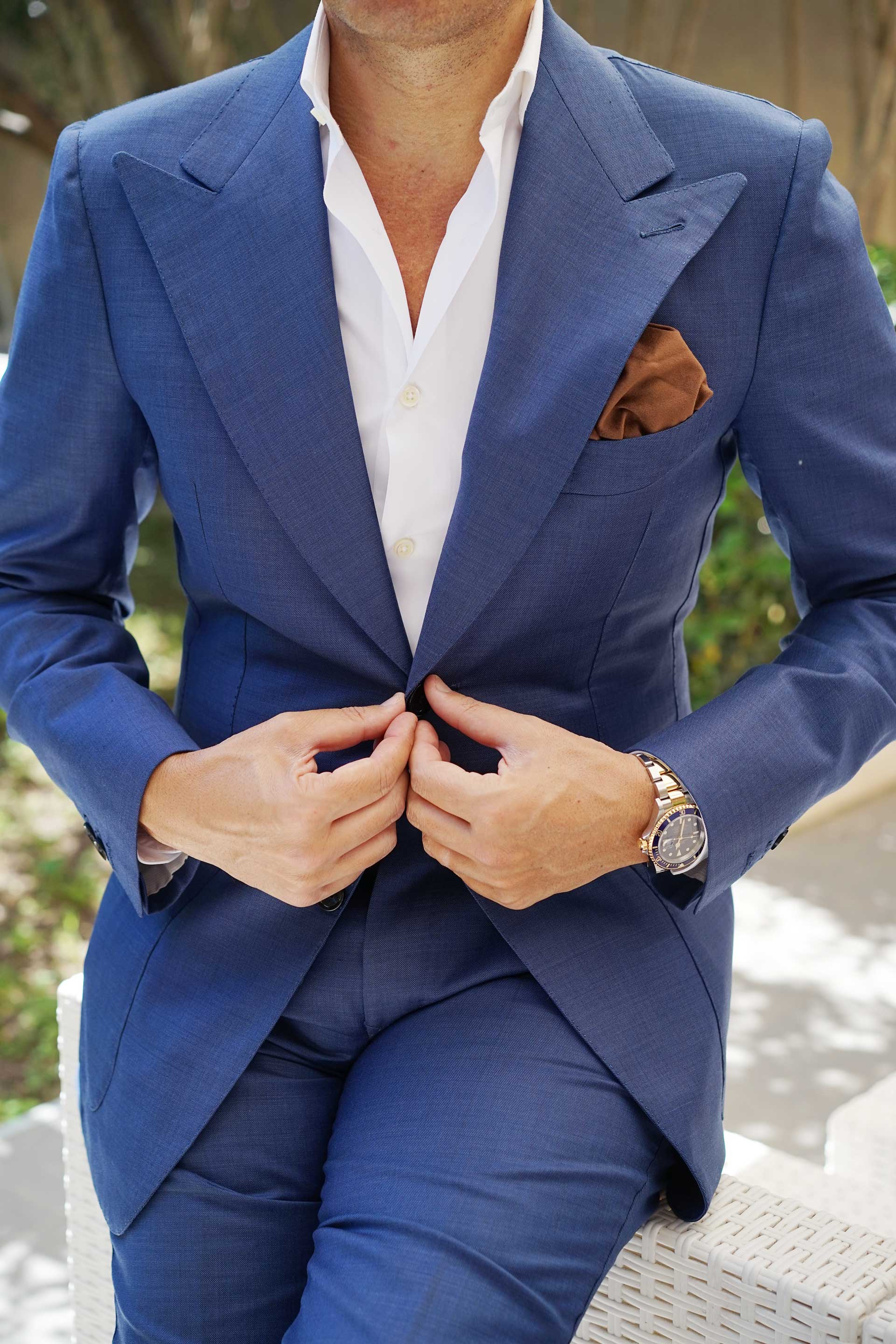 Dark Brown Velvet Pocket Square - Image 8