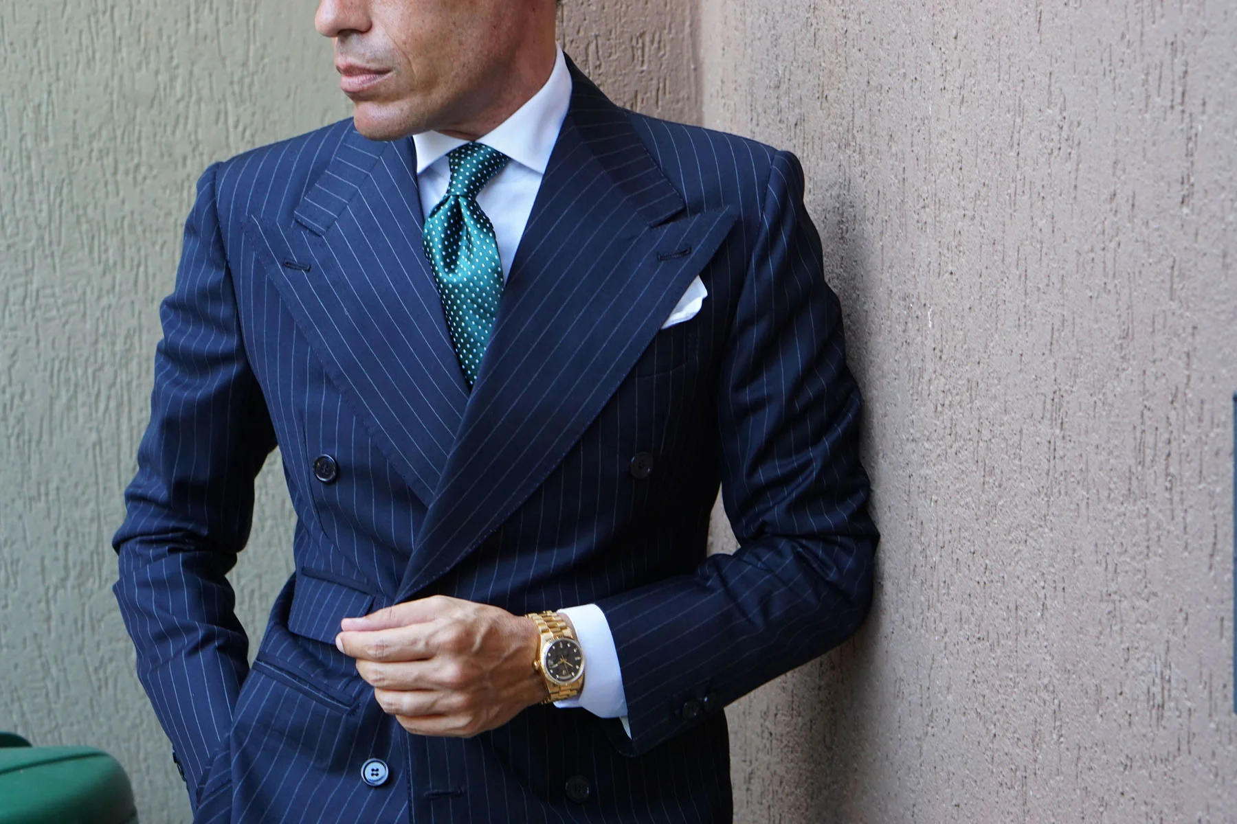 Dark Green Mini Polka Dots Necktie - Image 10