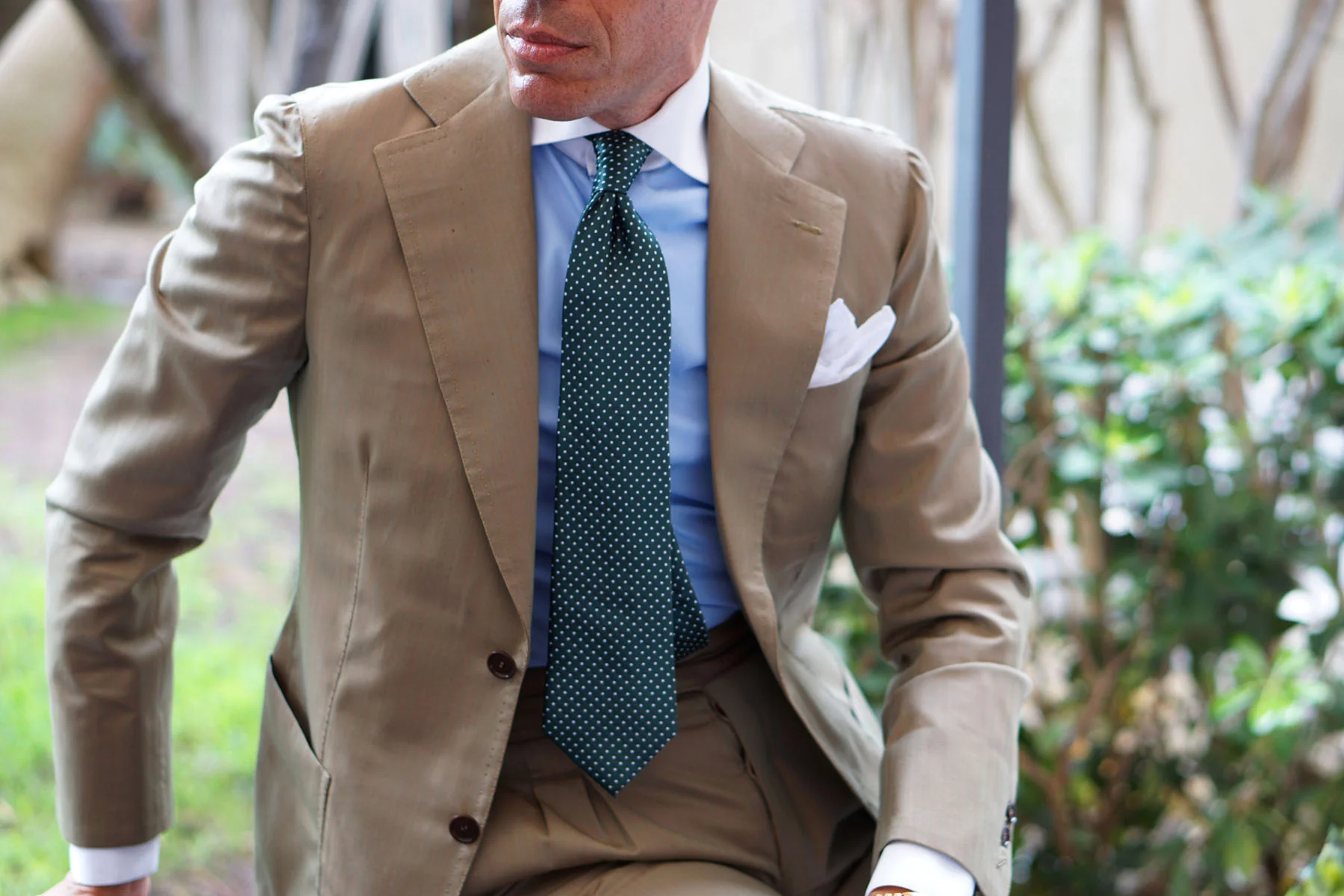 Dark Green Mini Polka Dots Necktie - Image 11