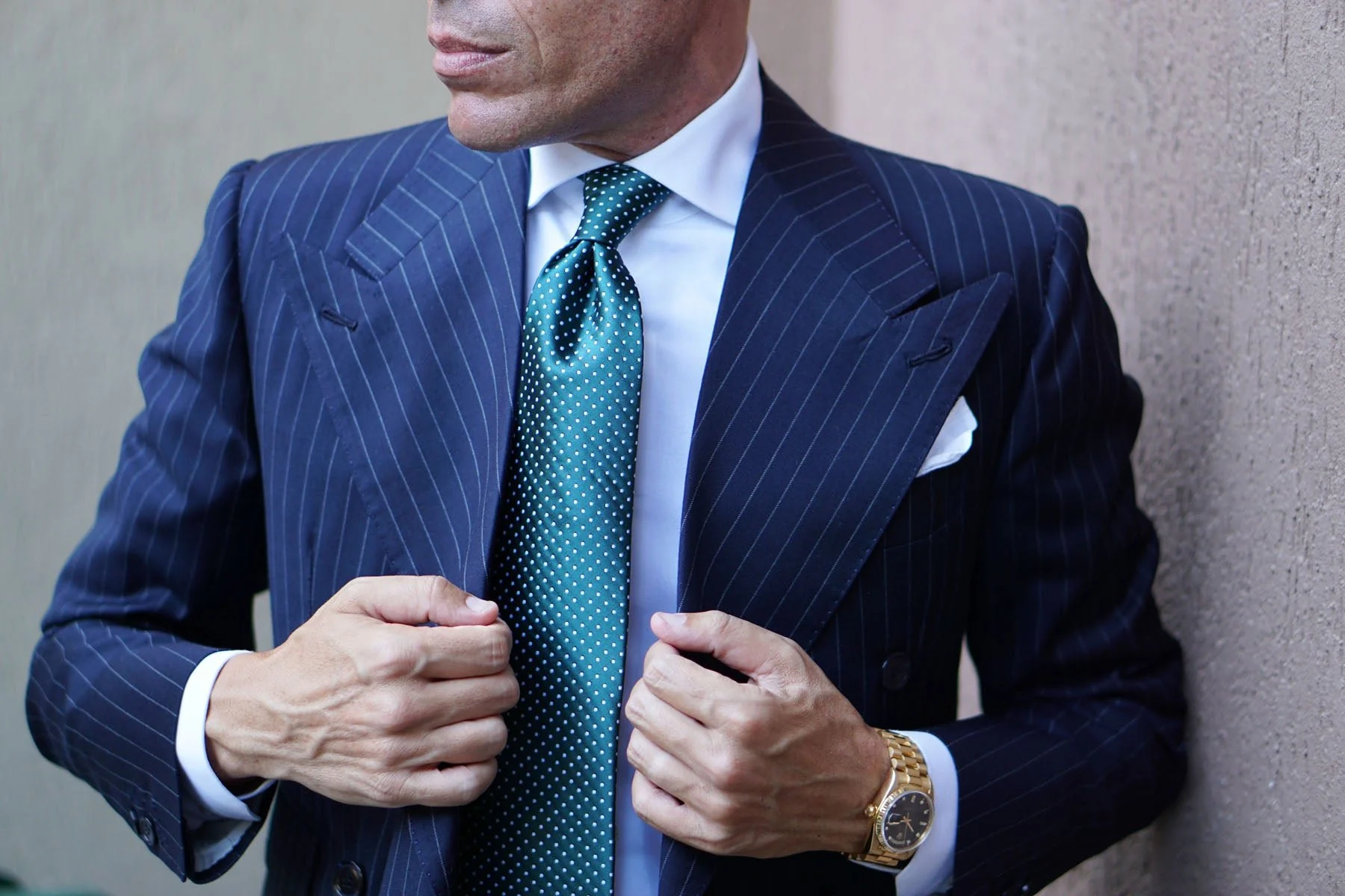 Dark Green Mini Polka Dots Necktie - Image 14