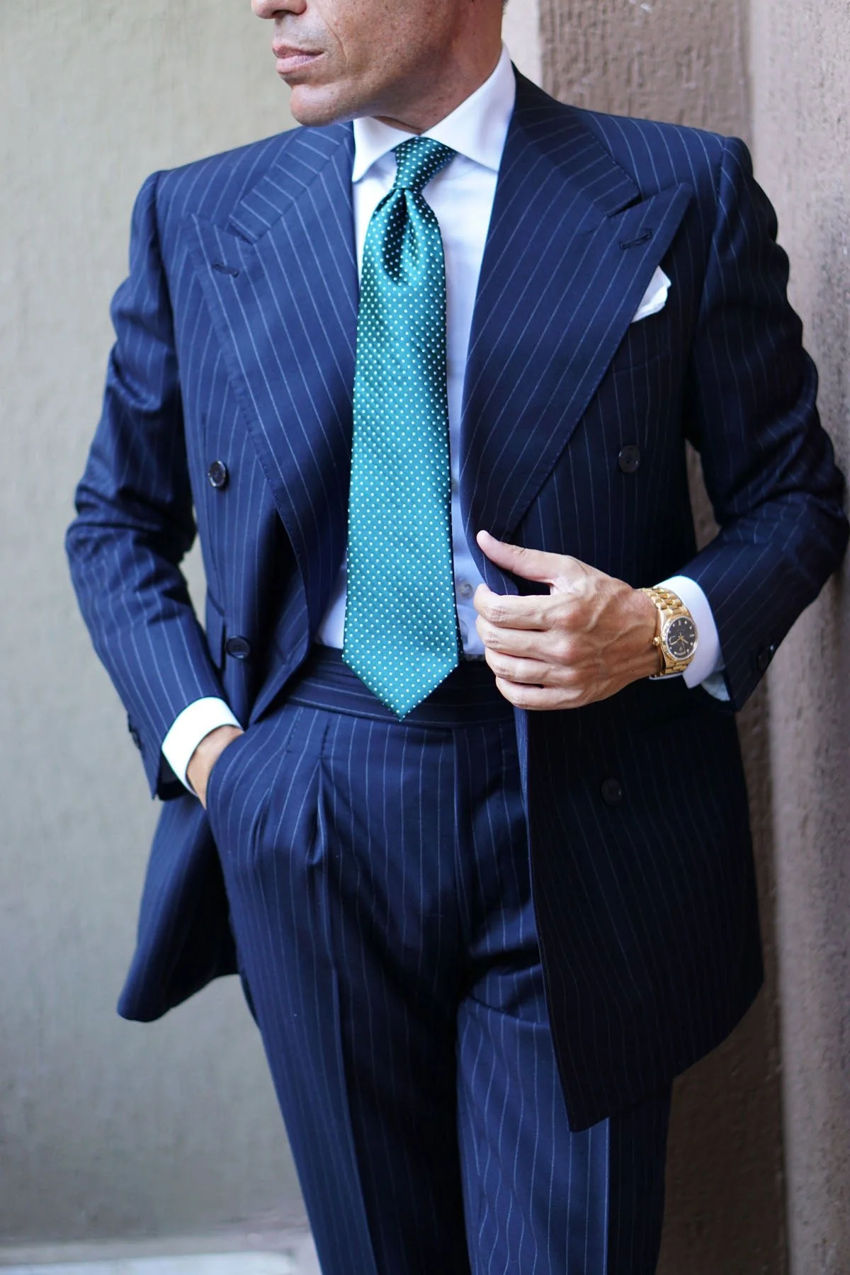 Dark Green Mini Polka Dots Necktie - Image 31