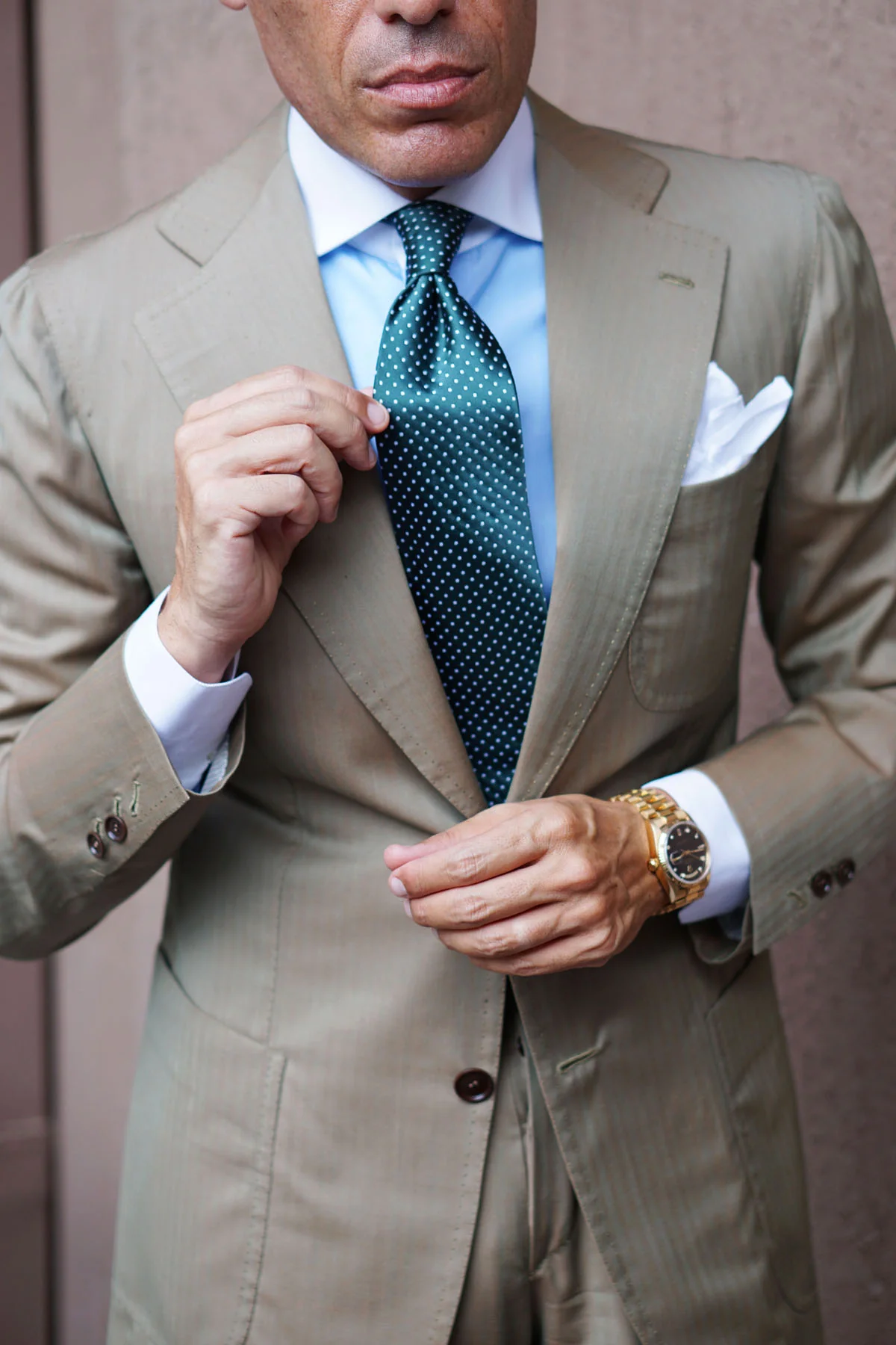 Dark Green Mini Polka Dots Necktie - Image 8