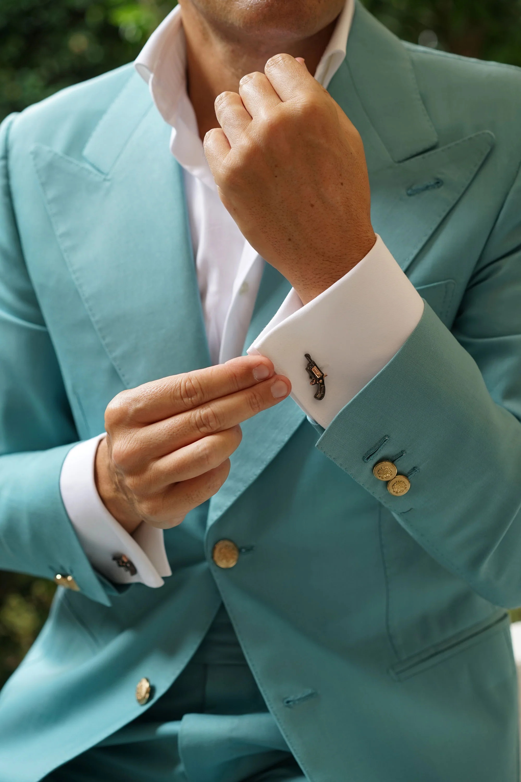 Dark Revolver Gun Cufflinks - Image 6
