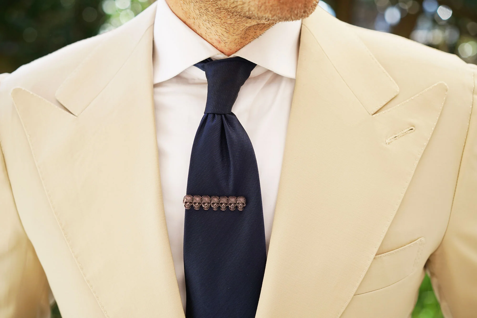 Día De Muertos Silver Skull Tie Bar - Image 6