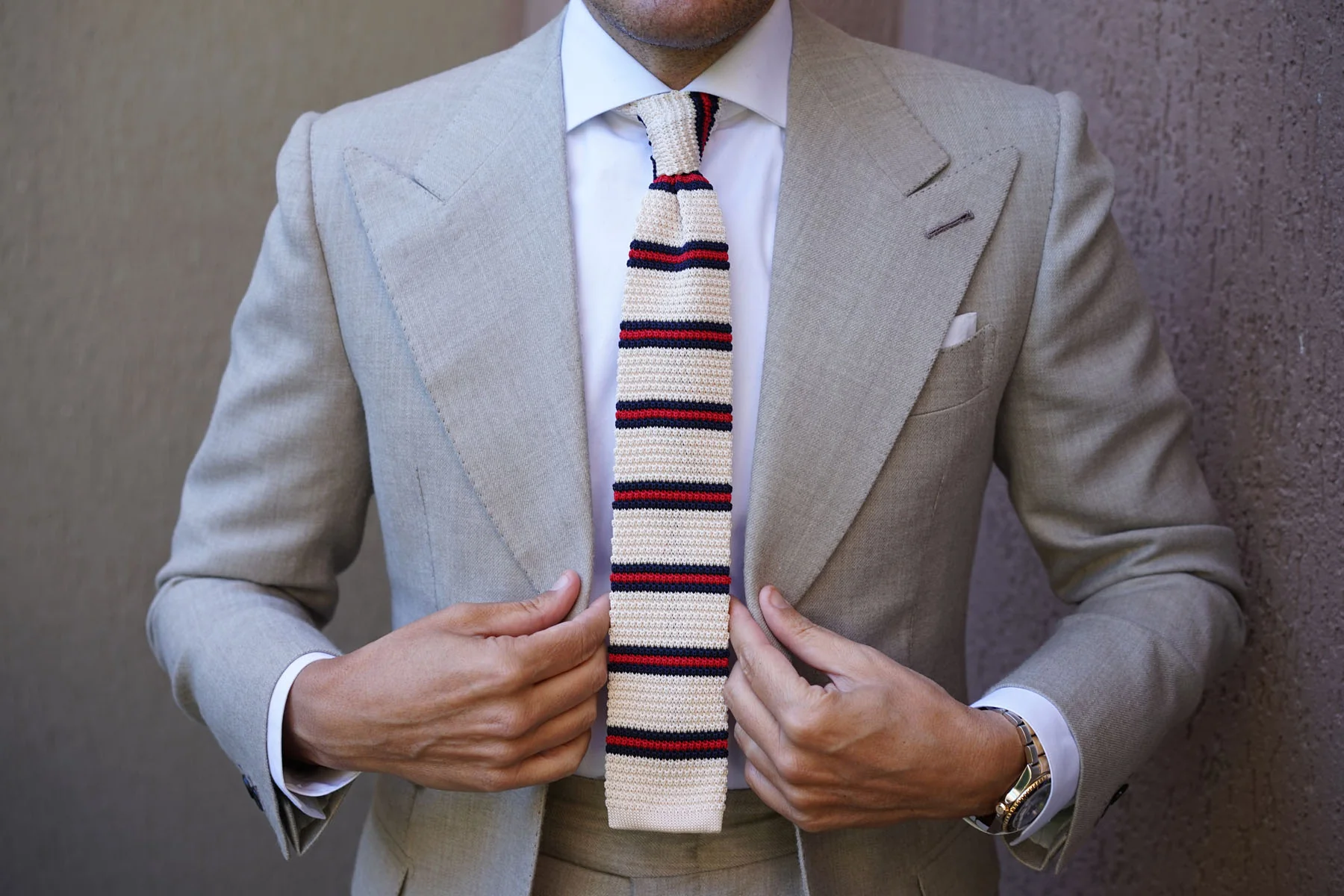 DiNapoli Striped Knitted Tie - Image 6