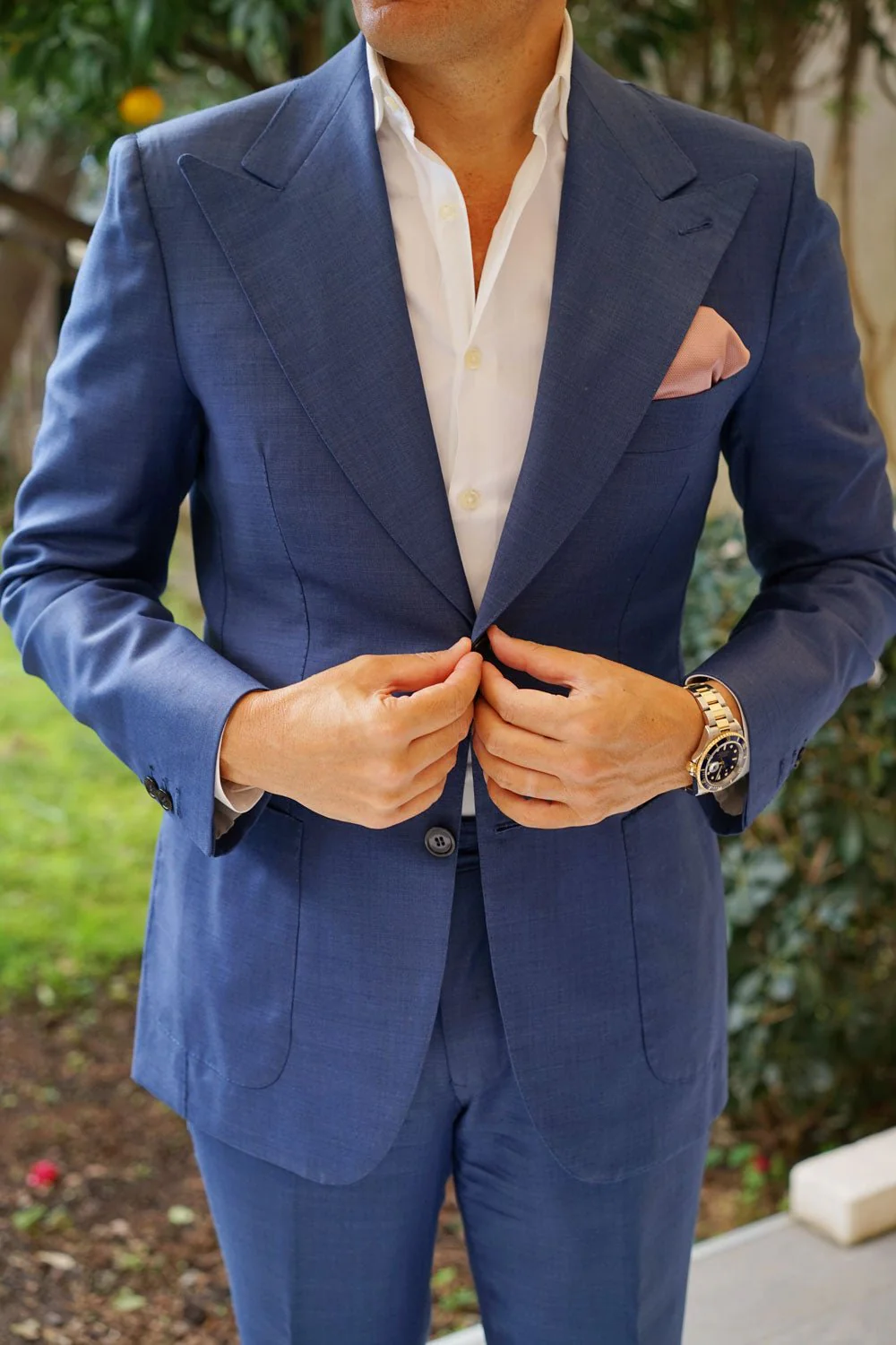 Dusty Mauve Quartz Weave Pocket Square - Image 10