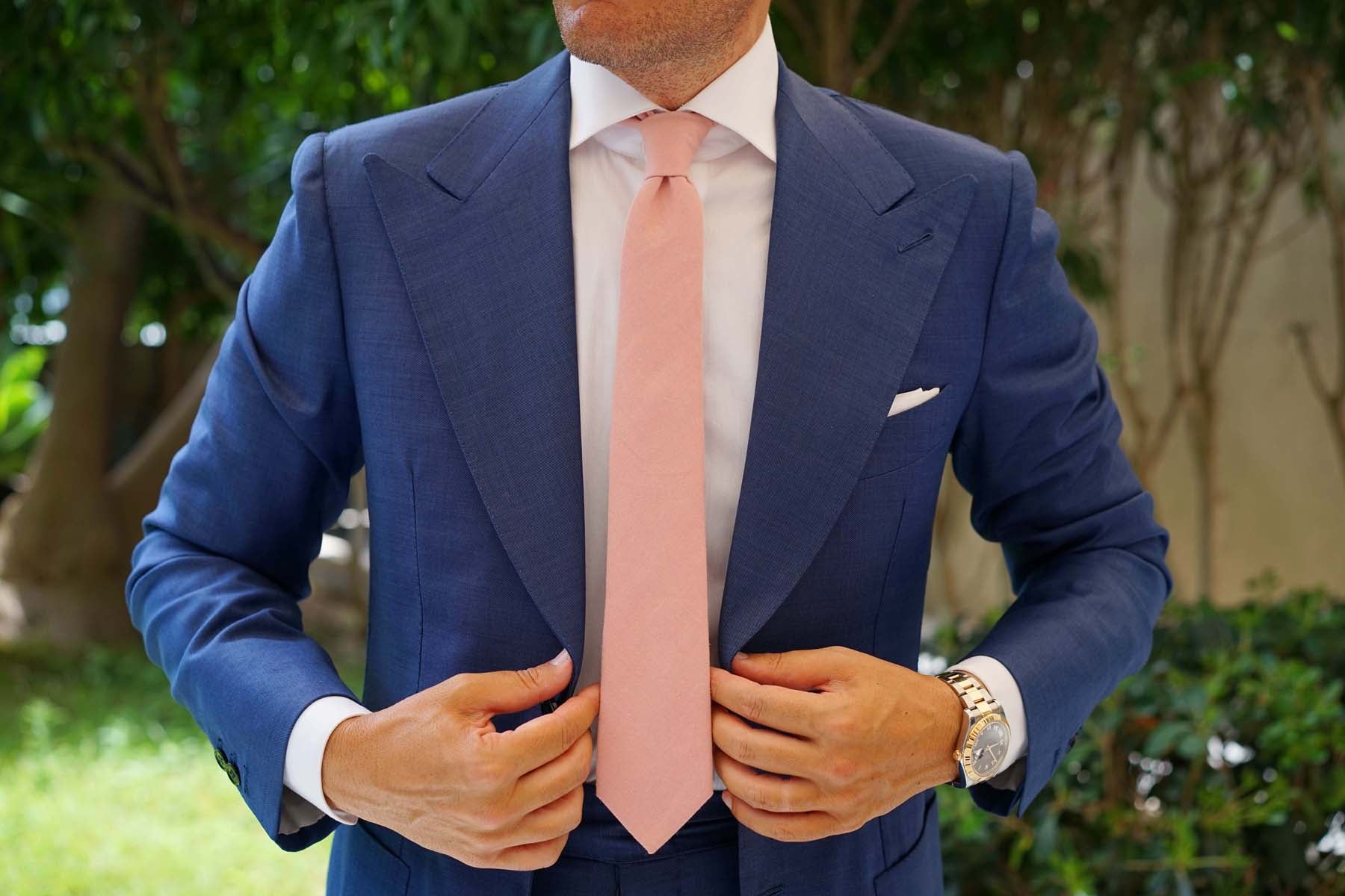Dusty Rose Pink Skinny Tie - Image 4