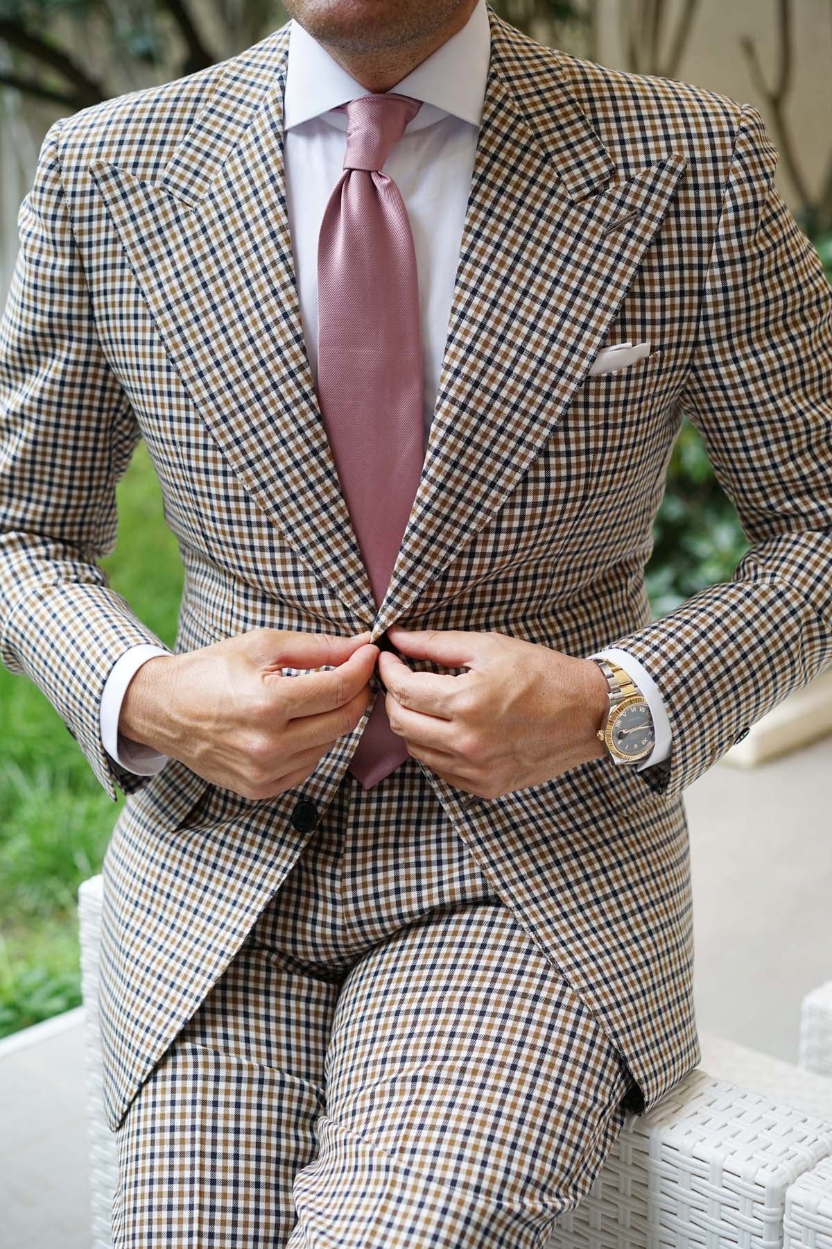 Dusty Rose Twill Necktie - Image 10