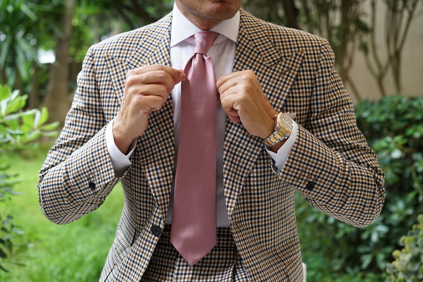 Dusty Rose Twill Necktie - Image 4