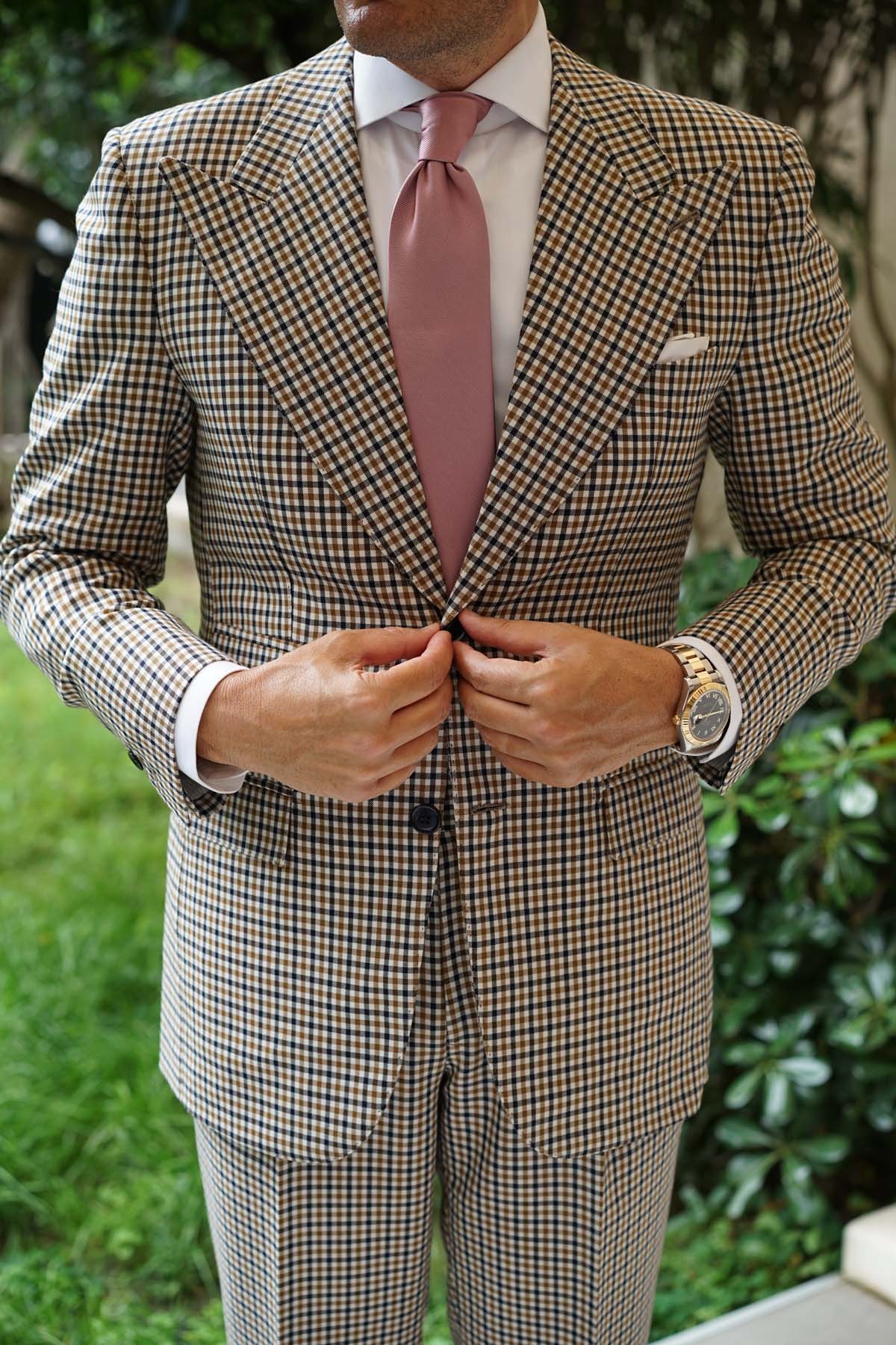 Dusty Rose Twill Necktie - Image 9