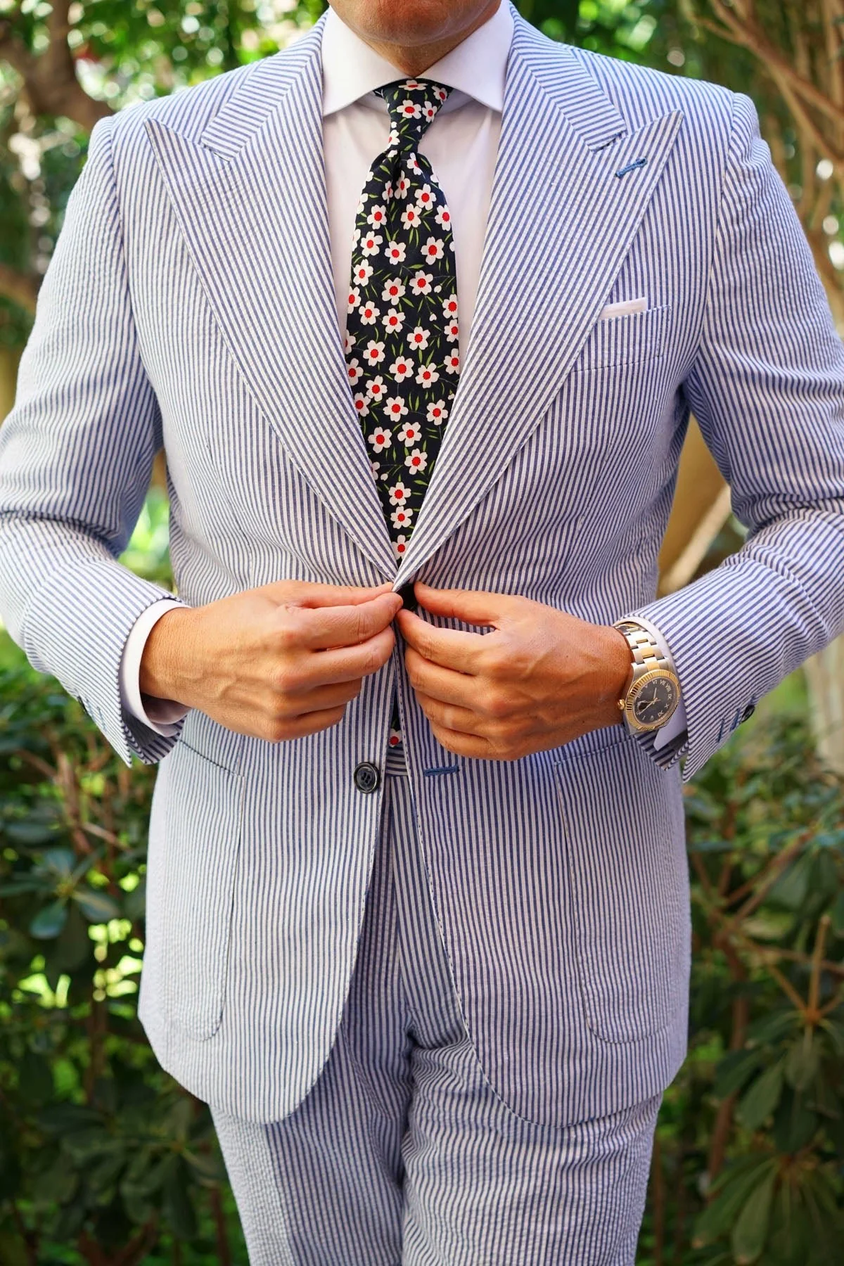 Fijian Midnight Floral Necktie - Image 12