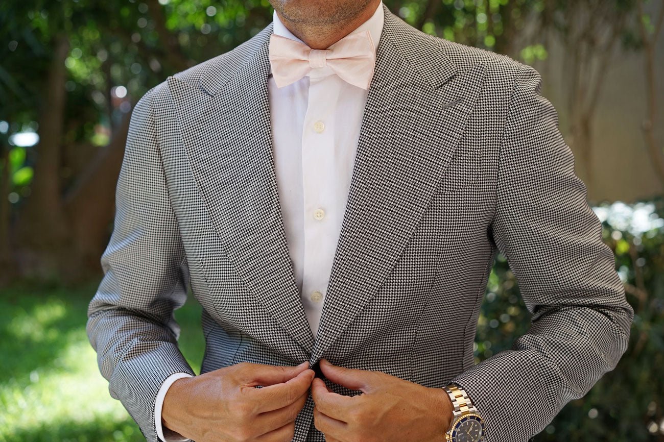 Flamenco Blush Pink Striped Bow Tie - Image 3