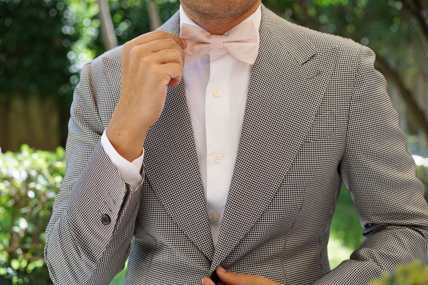 Flamenco Blush Pink Striped Bow Tie - Image 5