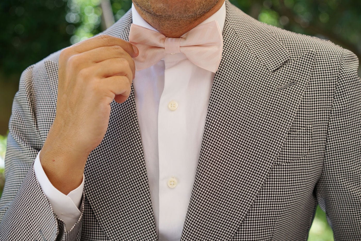 Flamenco Blush Pink Striped Bow Tie - Image 6