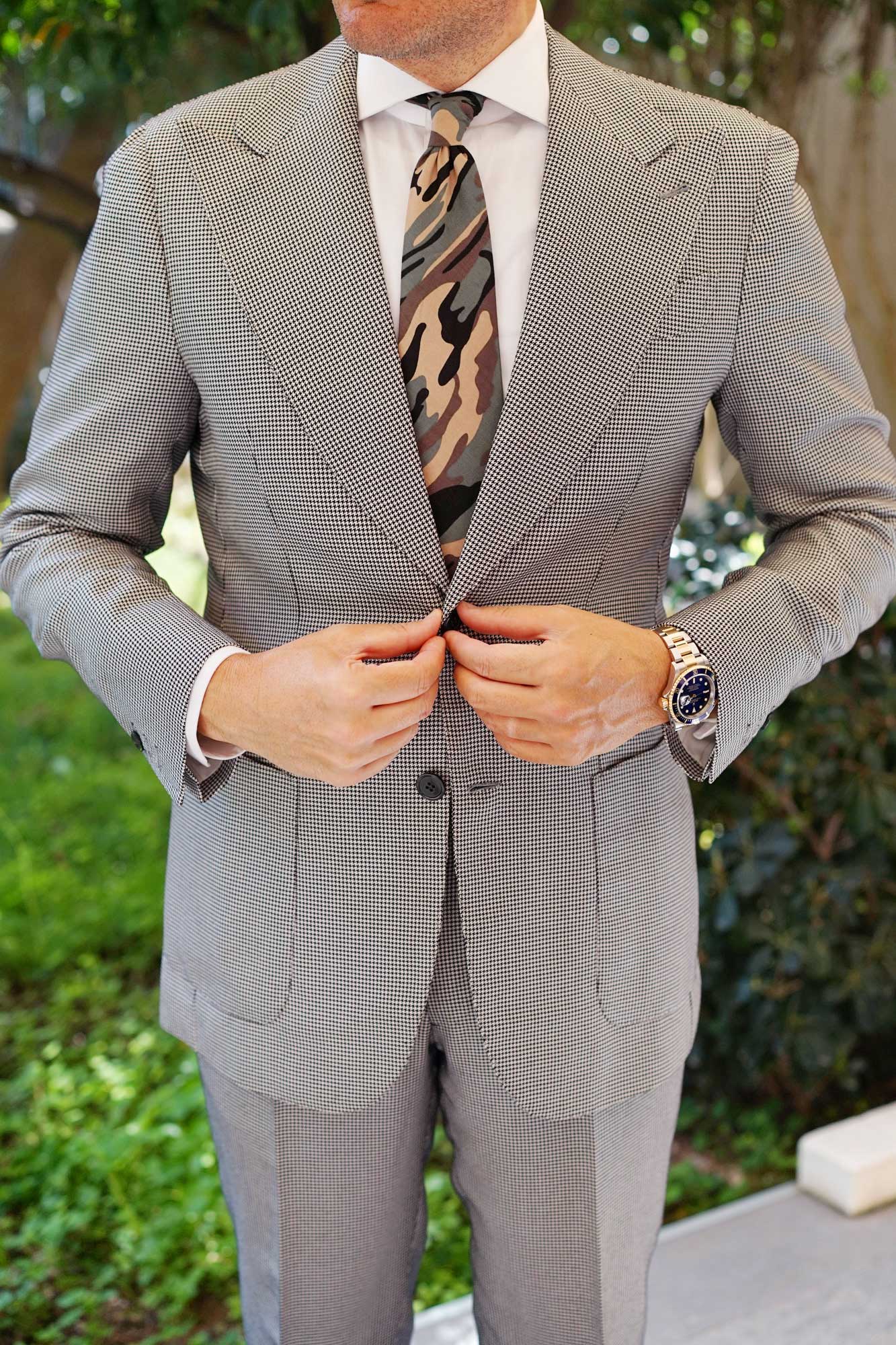 Forest Green Camouflage Tie - Image 11