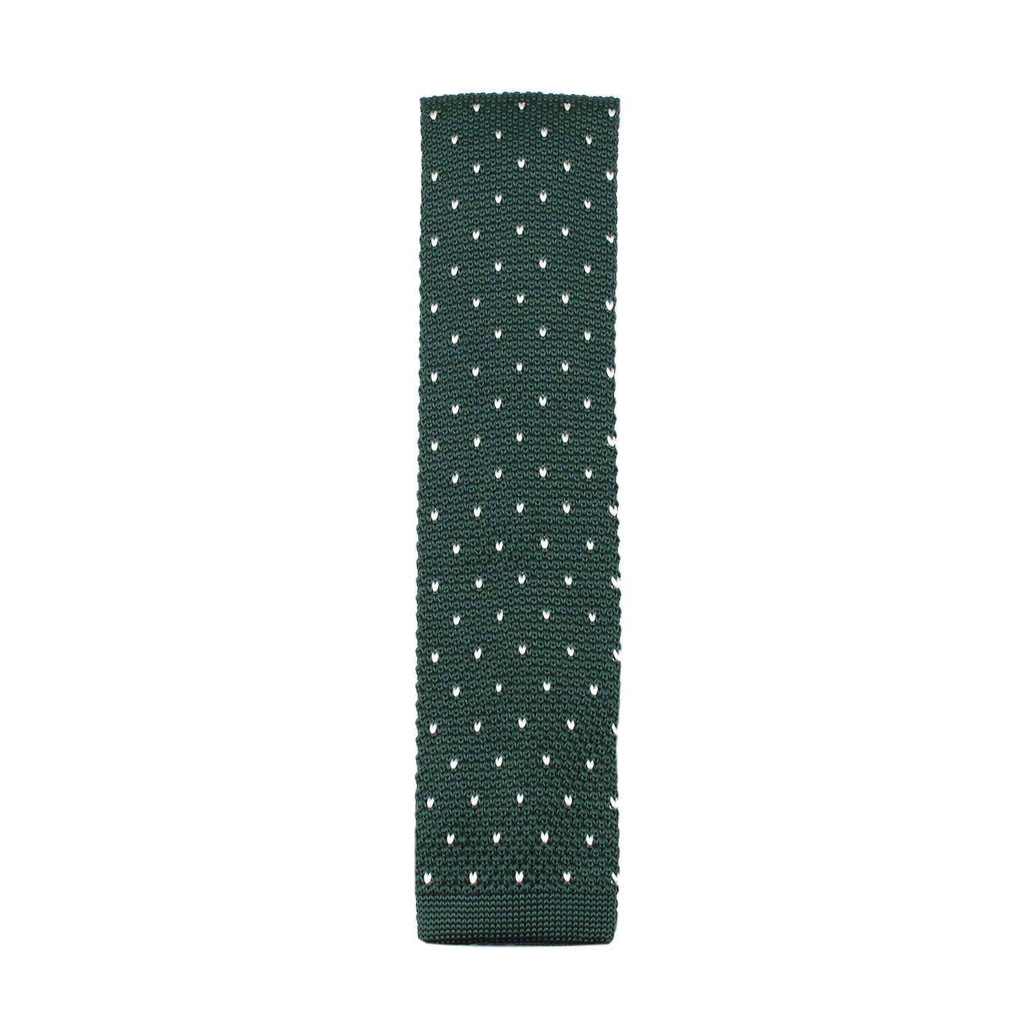 Forest Green & White Pattern Knitted Tie - Image 7