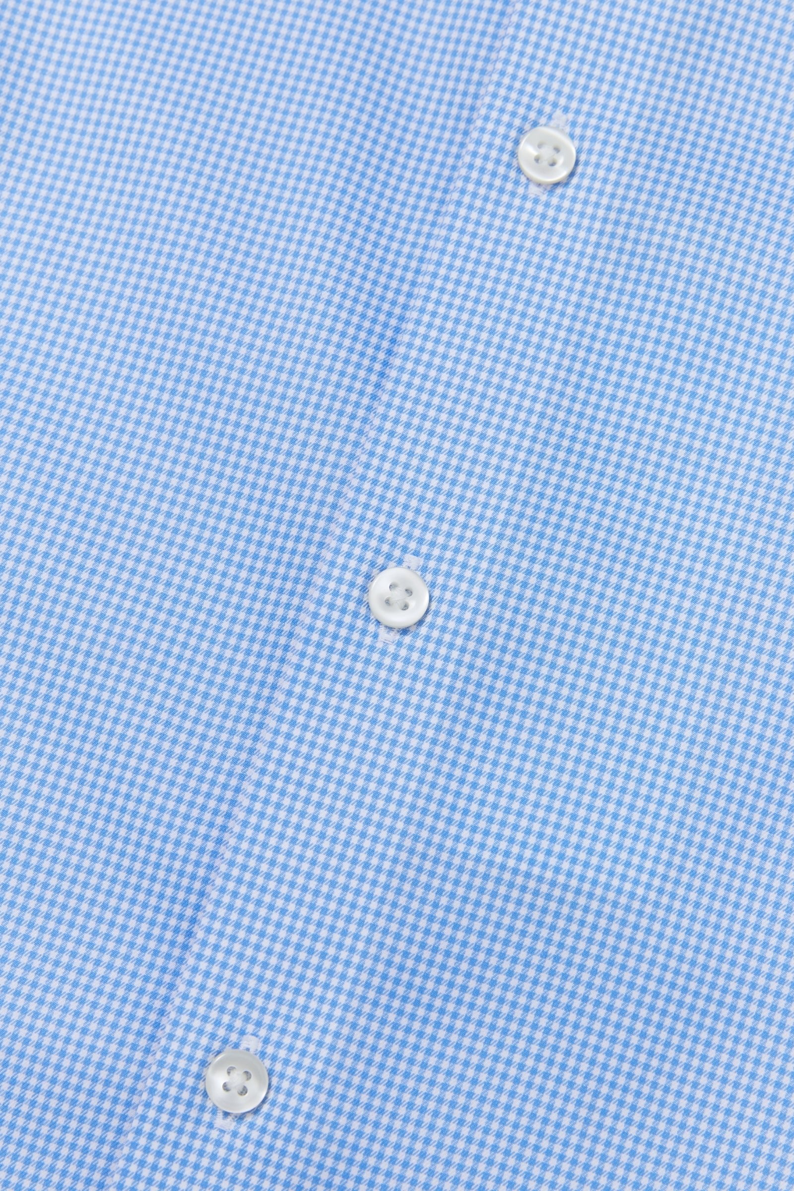 Gekko Gingham Blue Twill Non-Iron Shirt - Image 10