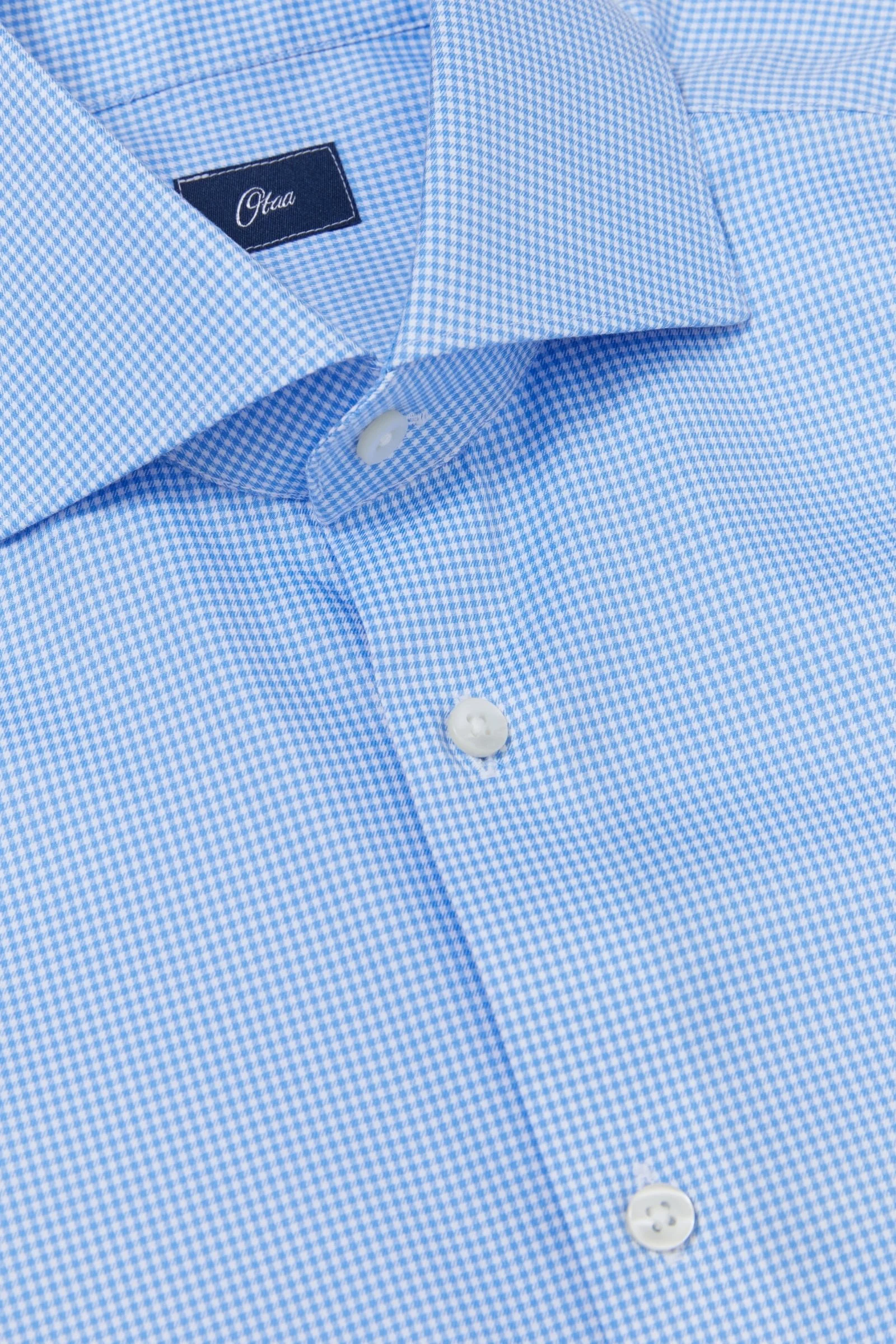 Gekko Gingham Blue Twill Non-Iron Shirt - Image 7