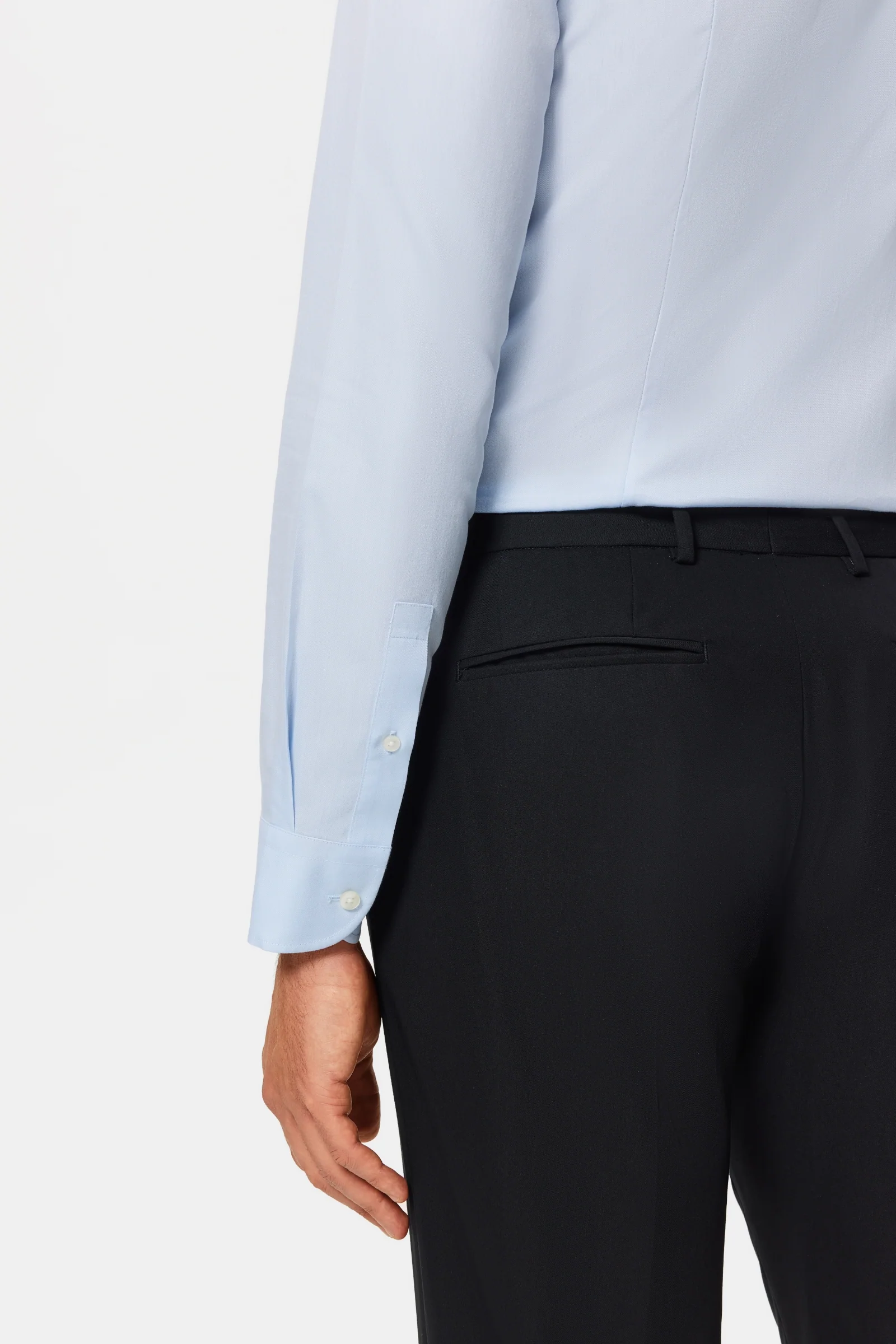 Giambi Light Blue Twill Non-Iron Shirt - Image 11