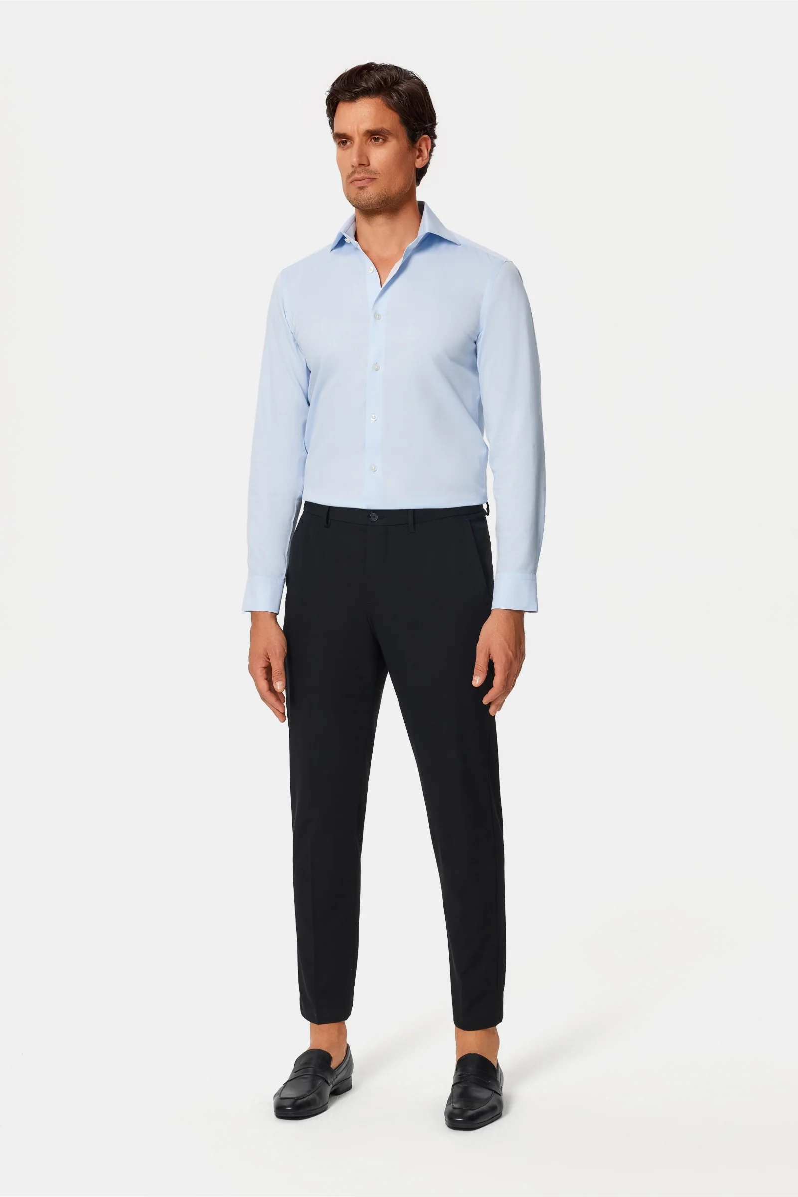 Giambi Light Blue Twill Non-Iron Shirt - Image 12