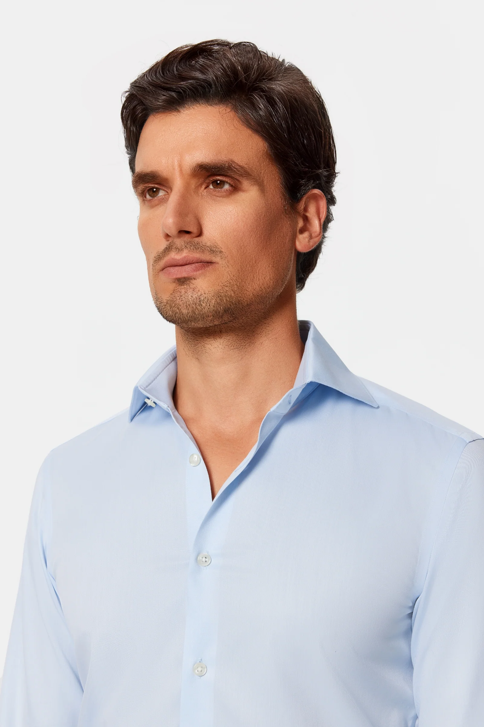 Giambi Light Blue Twill Non-Iron Shirt - Image 13