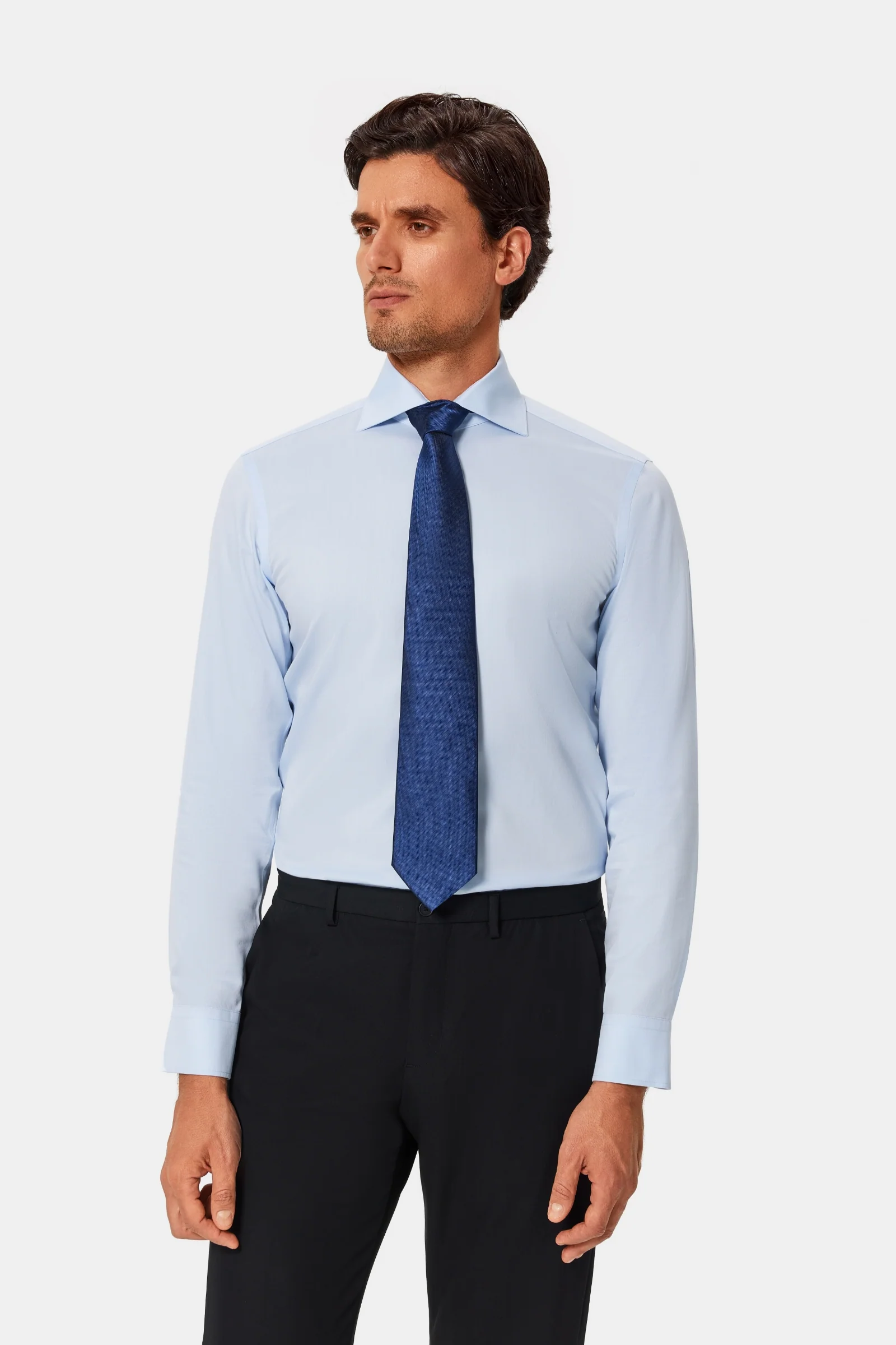 Giambi Light Blue Twill Non-Iron Shirt - Image 4