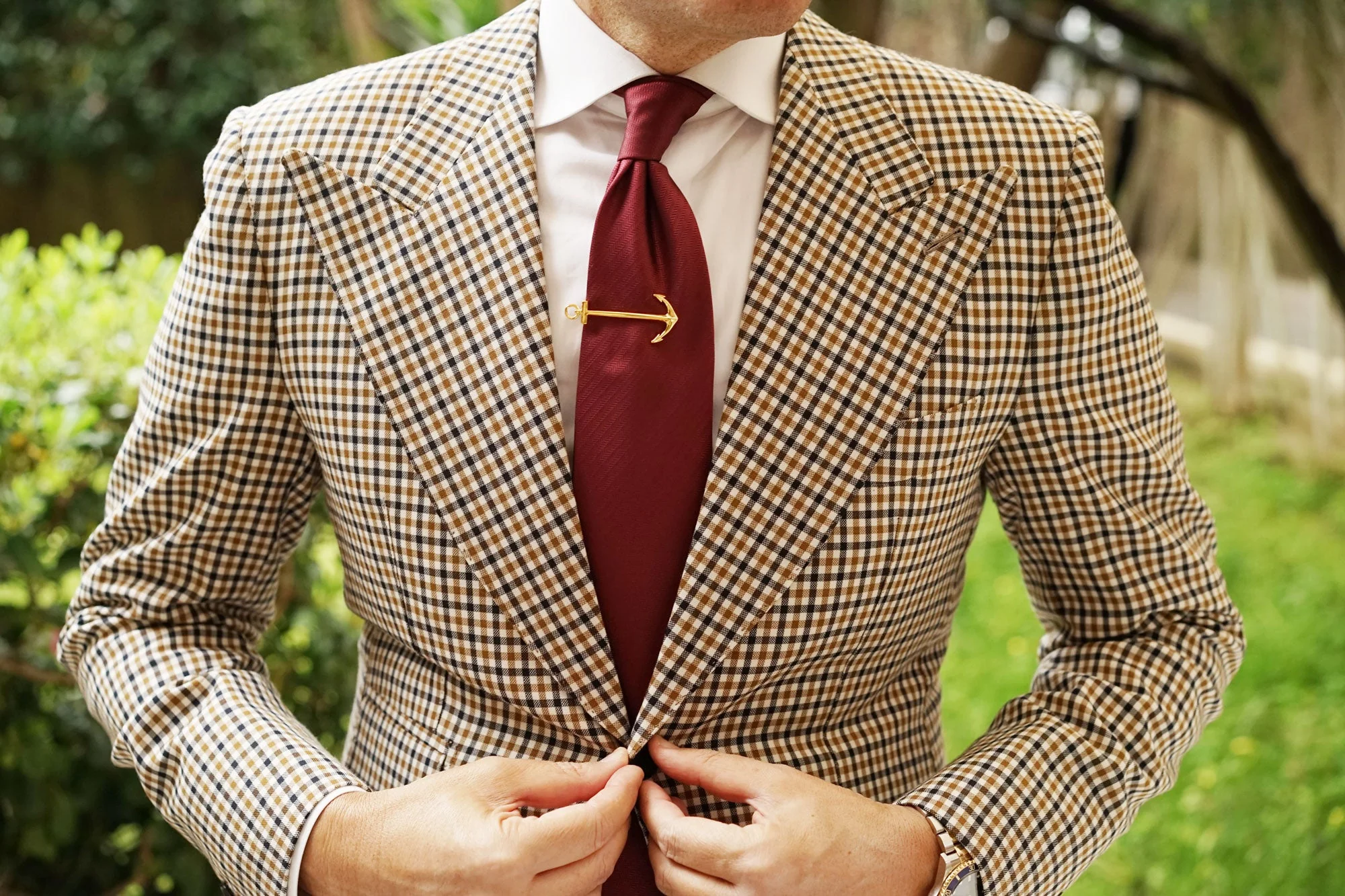 Gold Anchor Tie Bar - Image 3