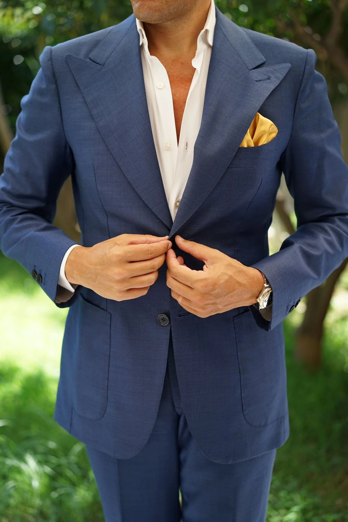 Gold Satin Pocket Square - Image 4