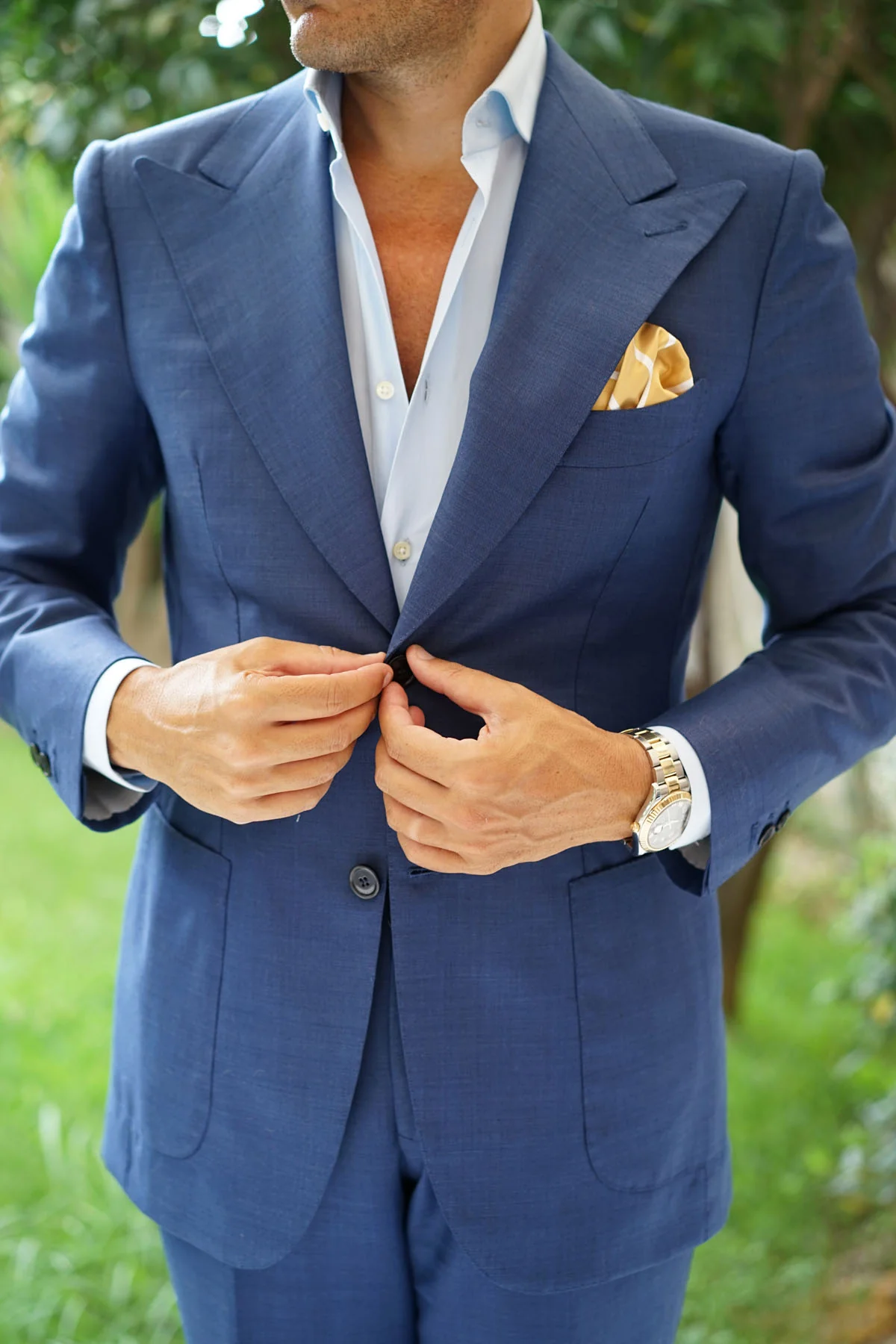 Gold Striped Pocket Square - Image 4