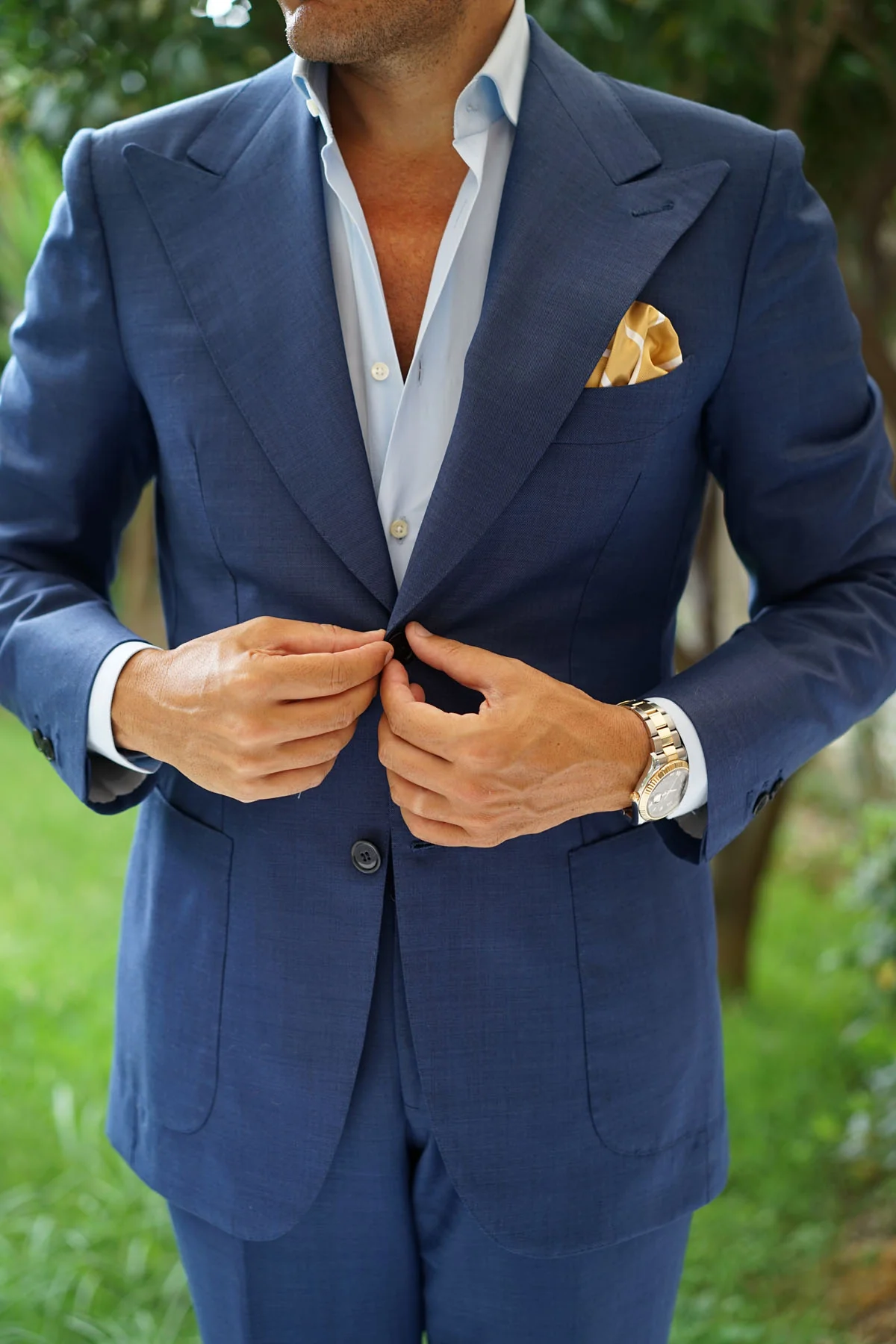 Gold Striped Pocket Square - Image 7