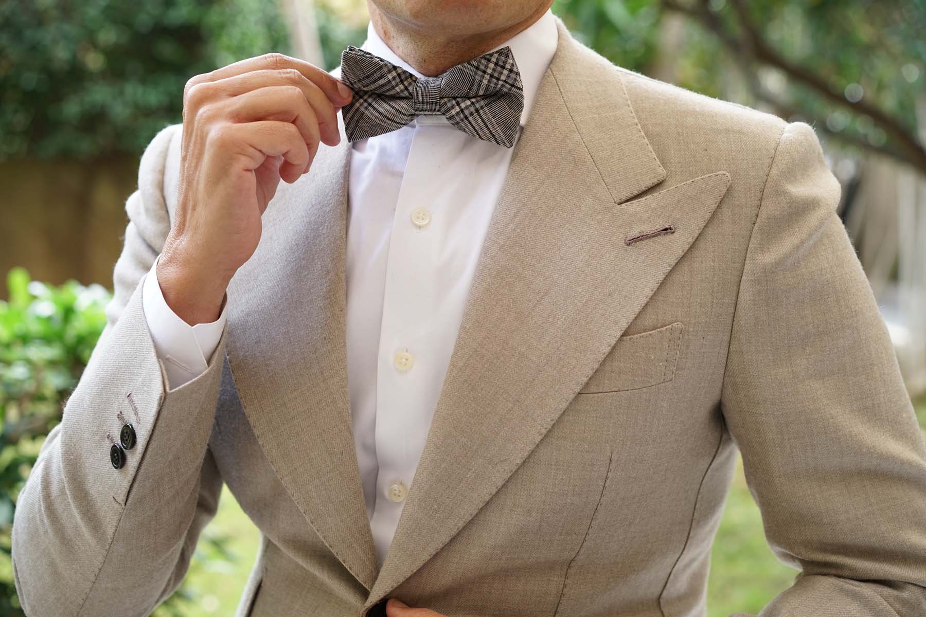 Gray Glenurquhart Linen Bow Tie - Image 5