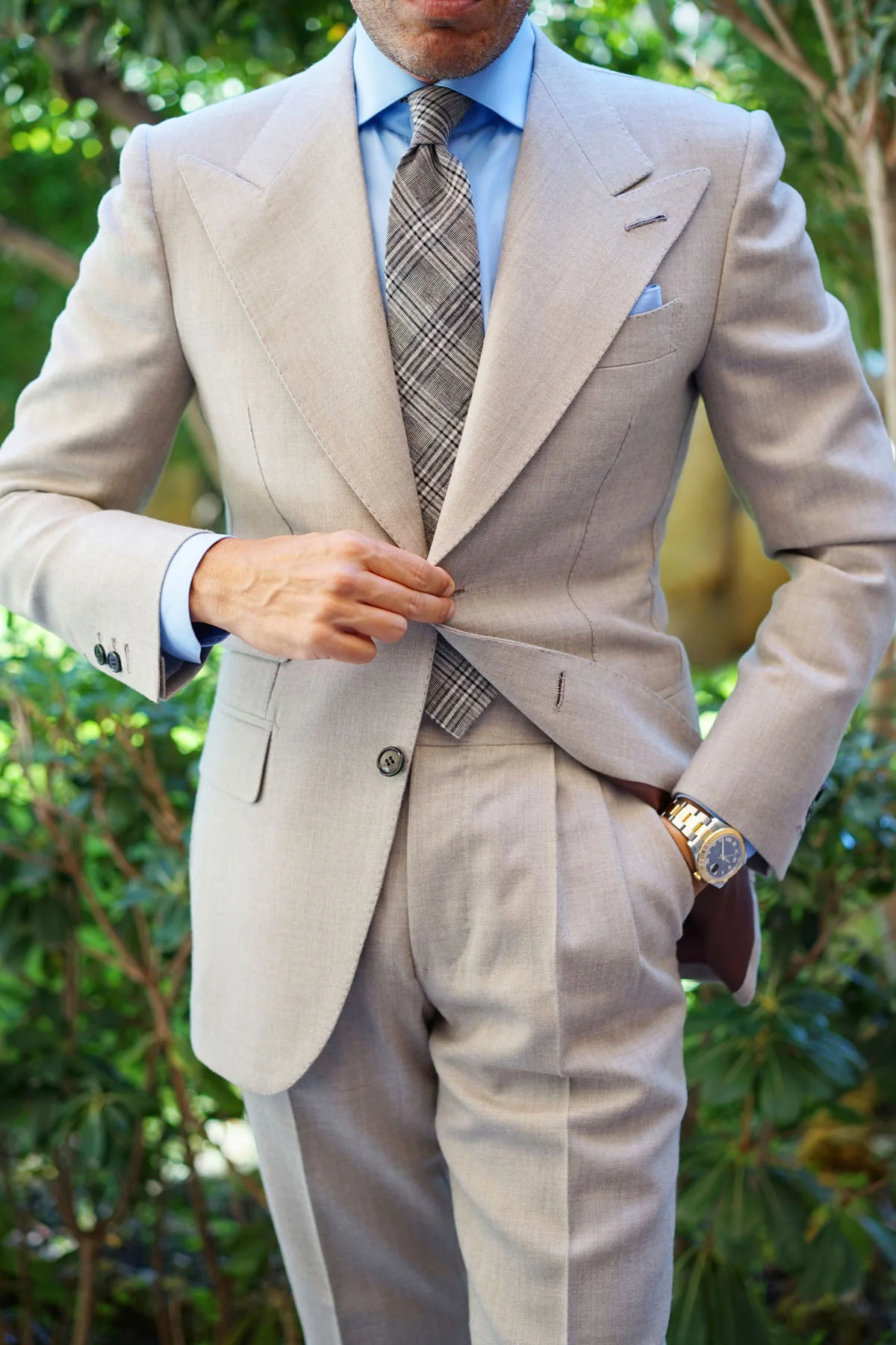 Gray Glenurquhart Linen Tie - Image 13